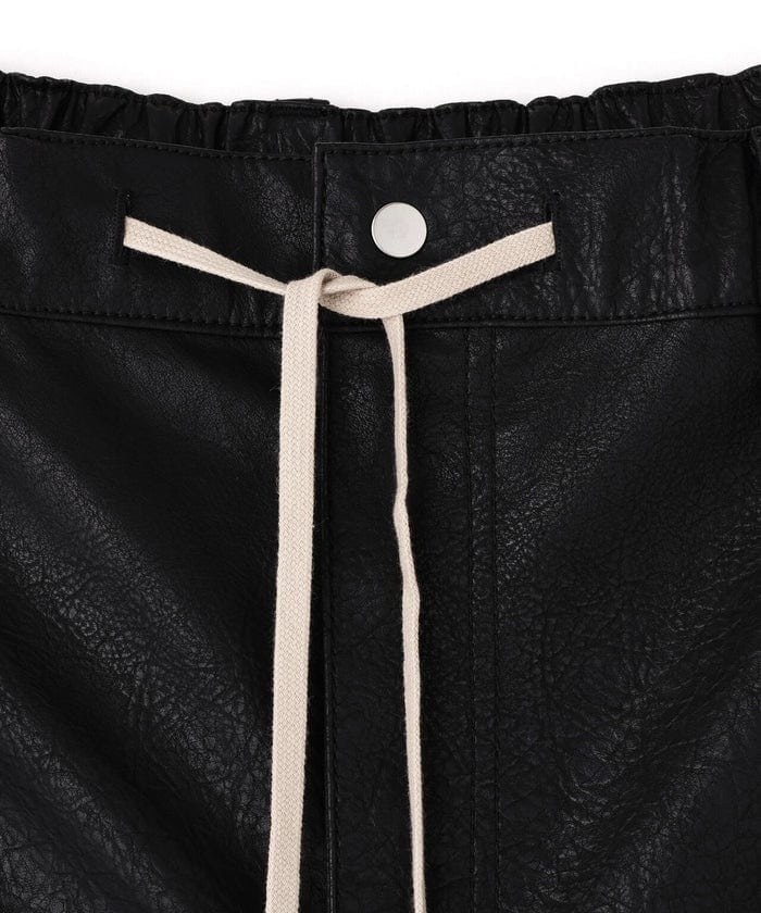 DankeSchon/ダンケシェーン/PU LEATHER CARGO SHORTS BLACK M