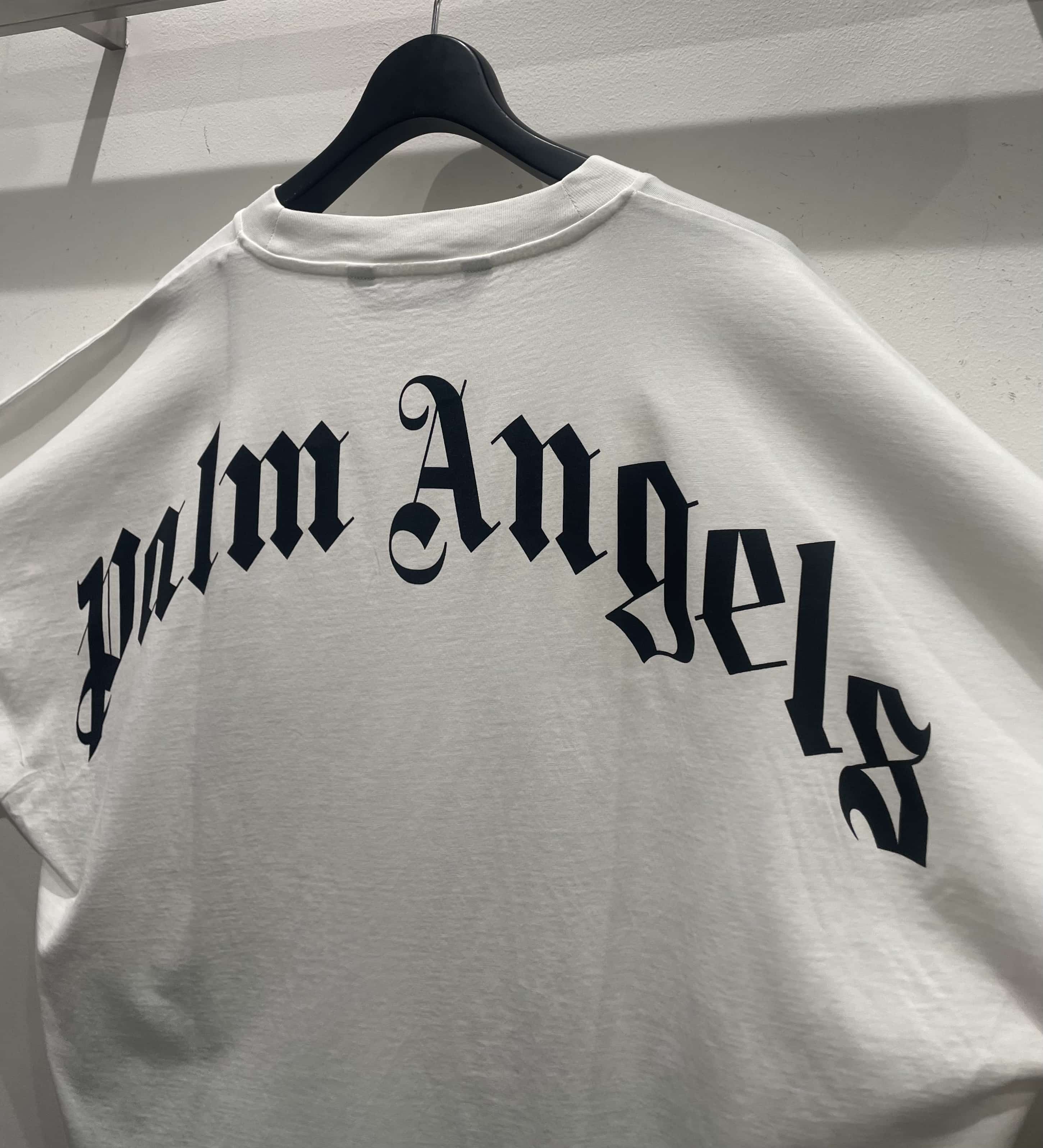 Palm angels/ パームエンジェルス/BACK CURVED LOGO OVER TEE White S