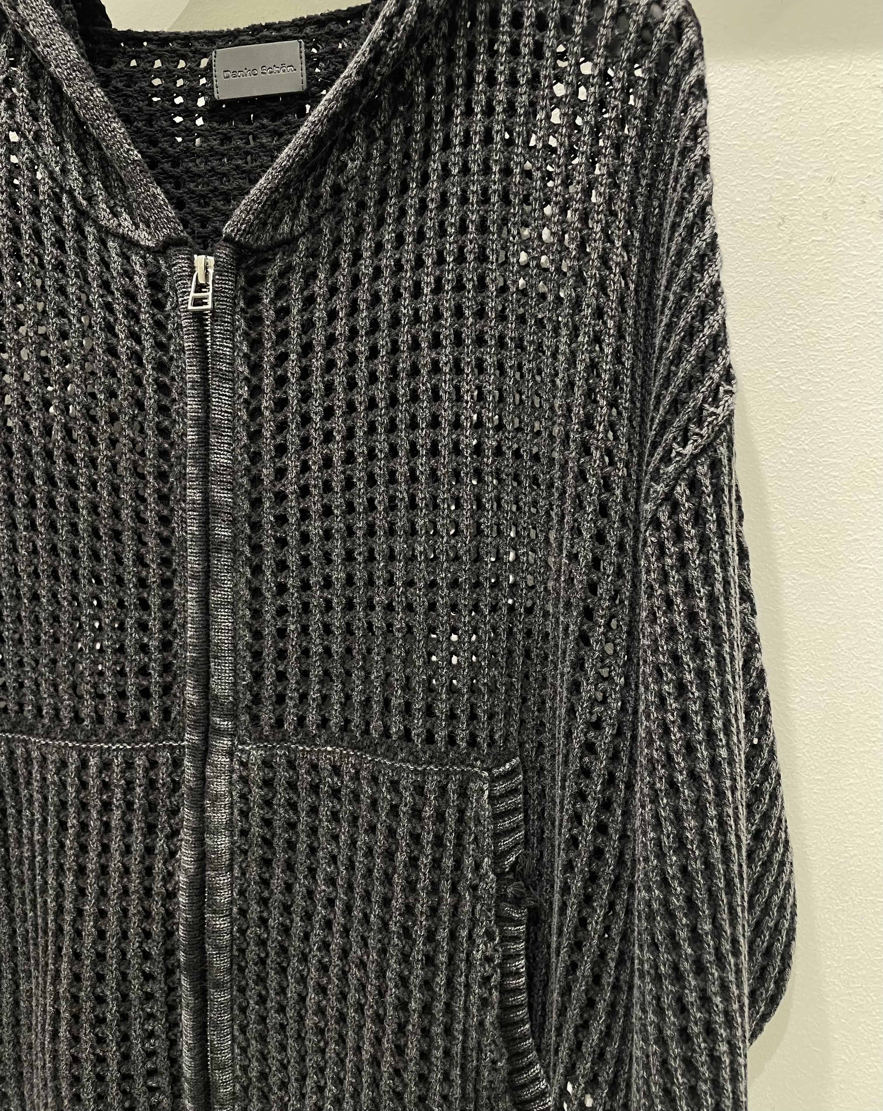 DankeSchon/ダンケシェーン/CHEMICAL DAMEGEMESHKNIT charcoal M