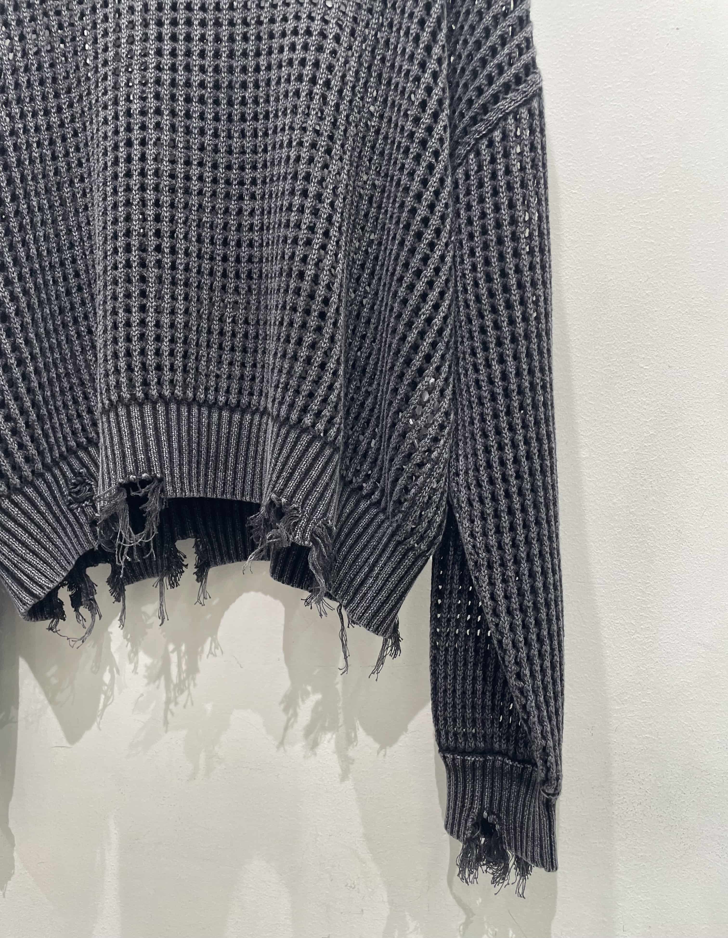 DankeSchon/ダンケシェーン/CHEMICAL DAMEGEMESHKNIT charcoal M