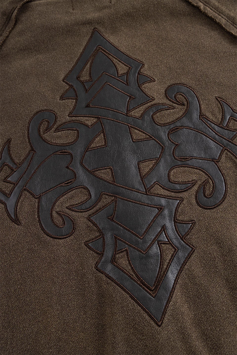 Supplier/ サプライヤー/ Dagger Leather Patch Zip Hoodie brown M