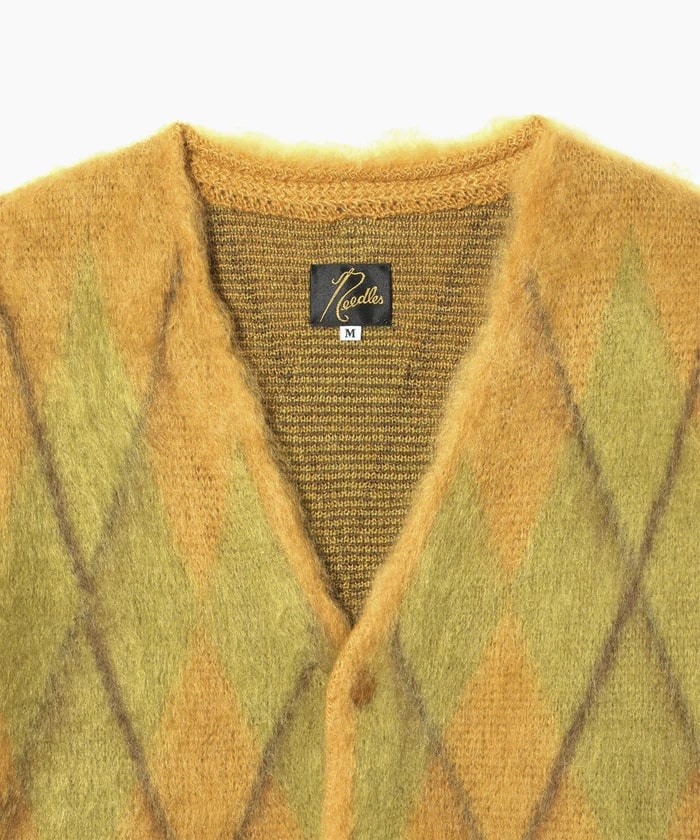 NEEDLES/ニードルズ/MOHAIR CARDIGAN - ARGYLE Yellow S