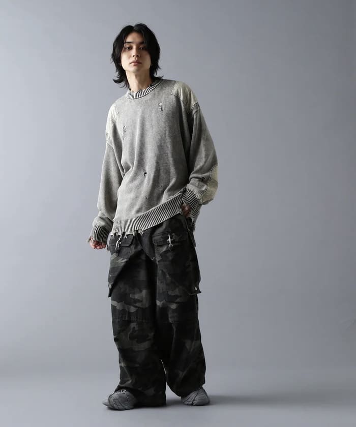 DankeSchon/ダンケシェーン/MILS KNIT CREWNECK Black M