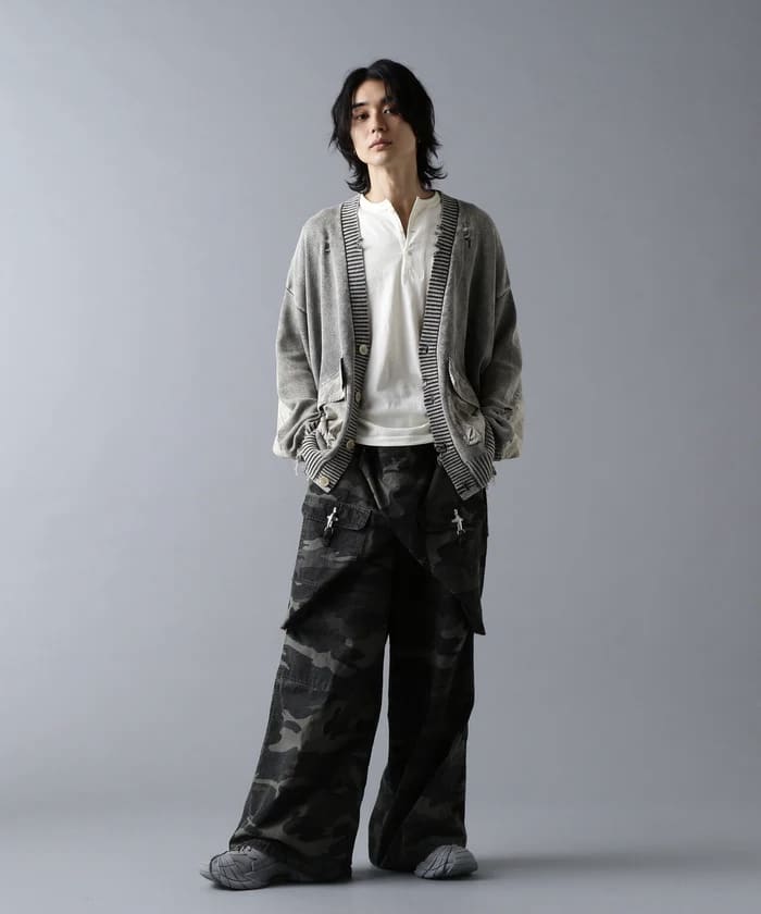  DankeSchon/ダンケシェーン/MILS KNIT CARDIGAN gray M