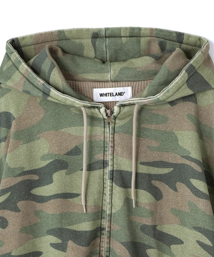 WHITELAND/ホワイトランド/ZIP UP CAMO HOODIE Green FREE