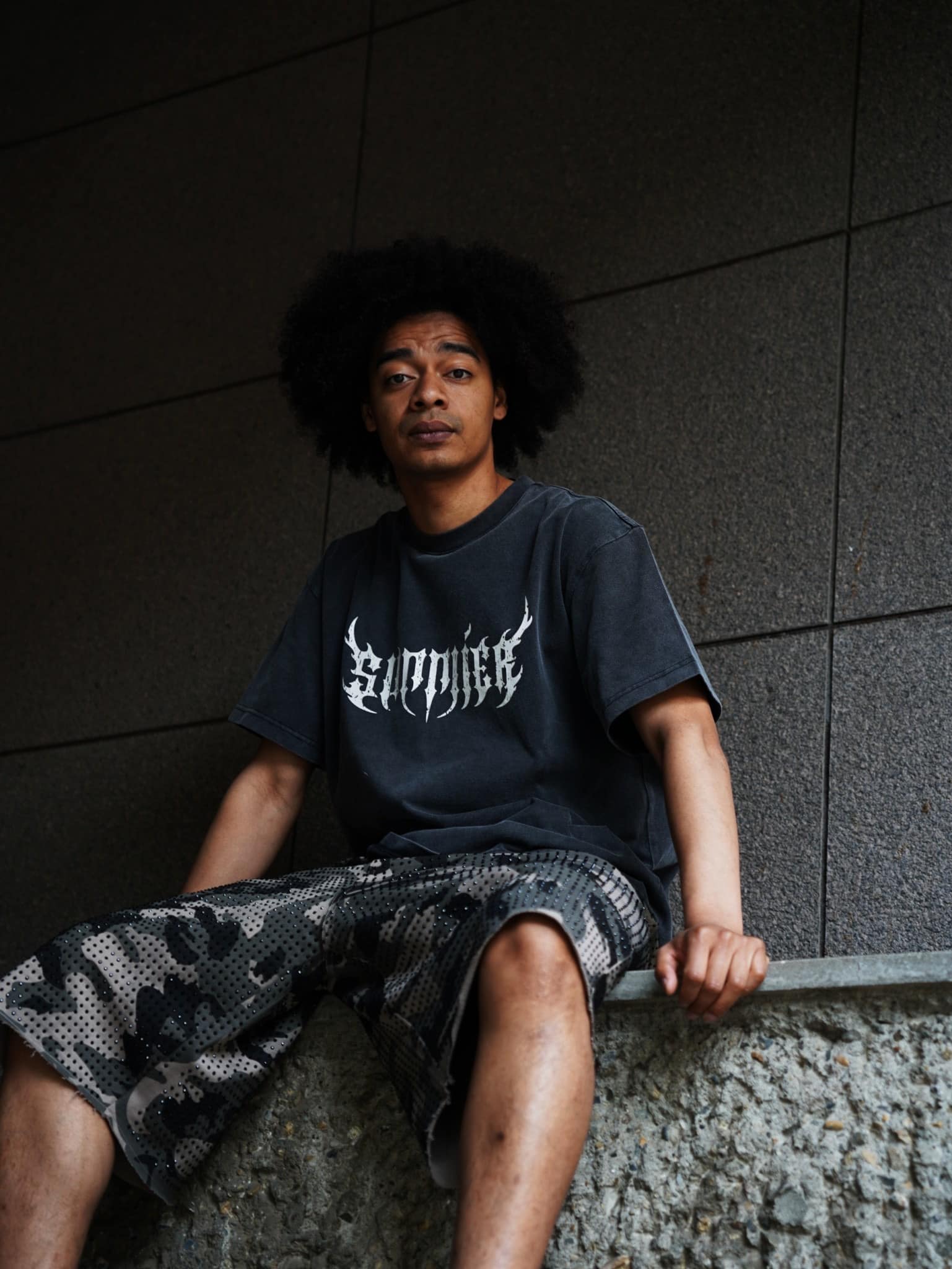 Supplier/Rhinestone Fire Bones Tee Exclusive LHP Black M