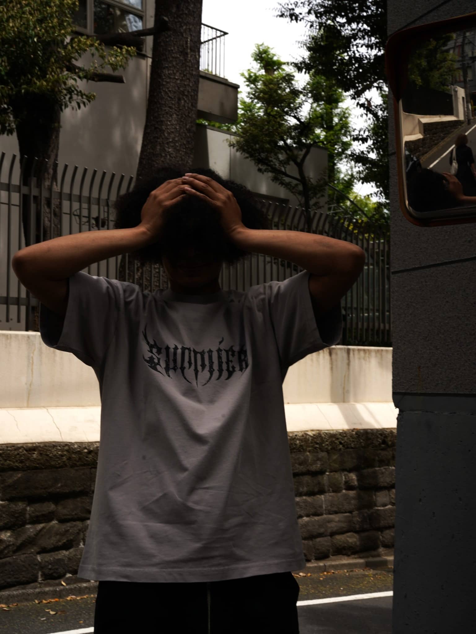 Supplier/Rhinestone Fire Bones Tee Exclusive LHP Grey M