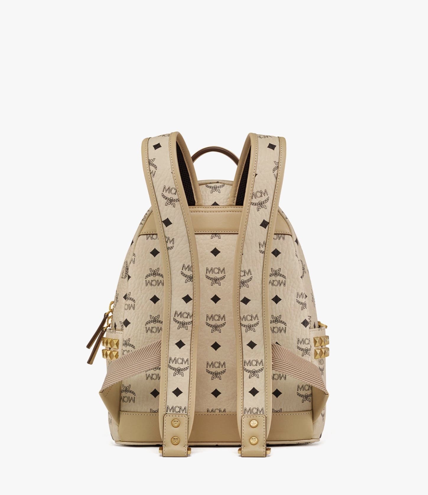 MCM /エムシーエム/STARK SIDE STUDS BACKPACK IN VISETOS BEIGE Small