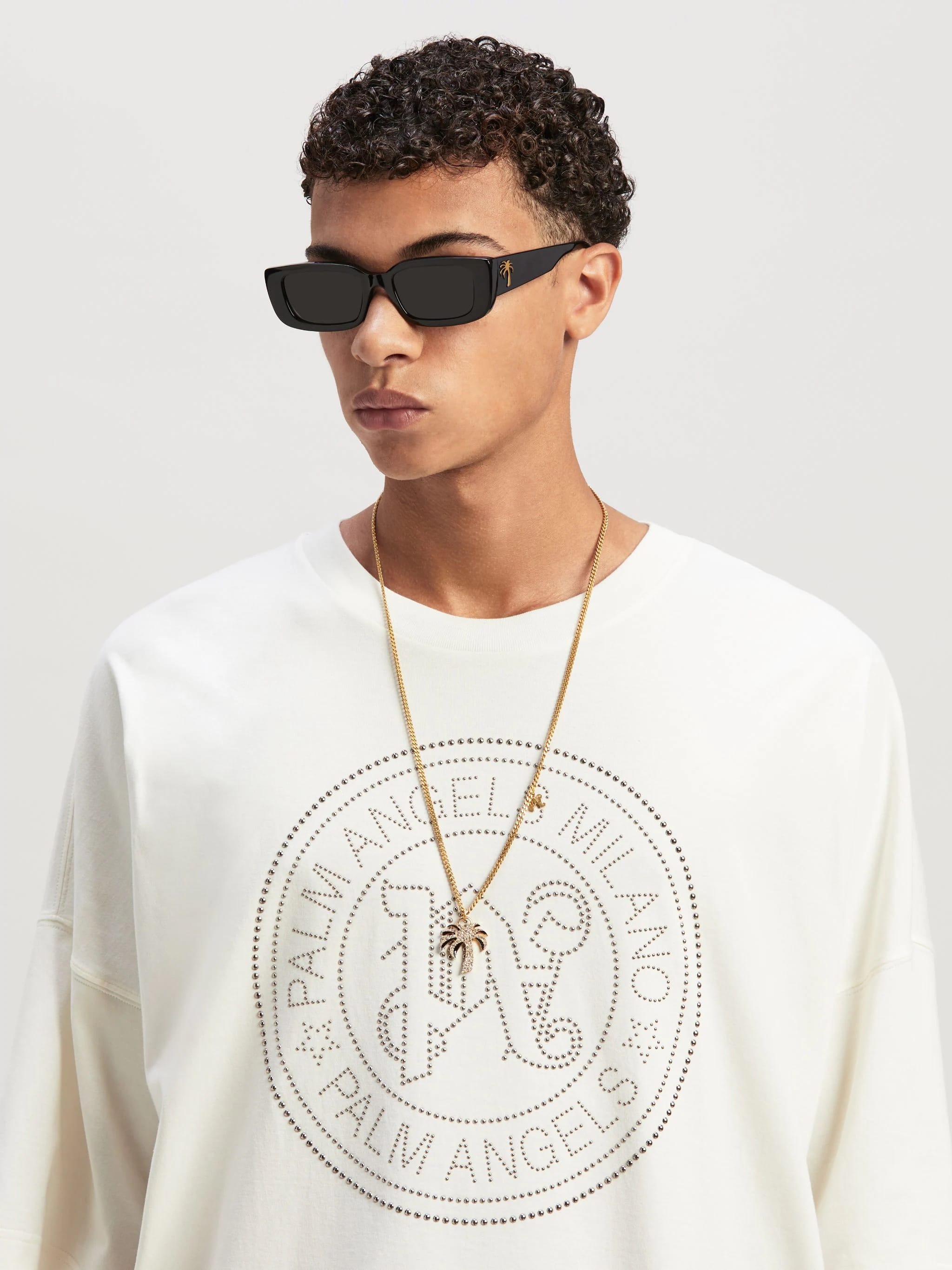 Palm Angels / パームエンジェルス/ Milano Stud Loose Tee White S