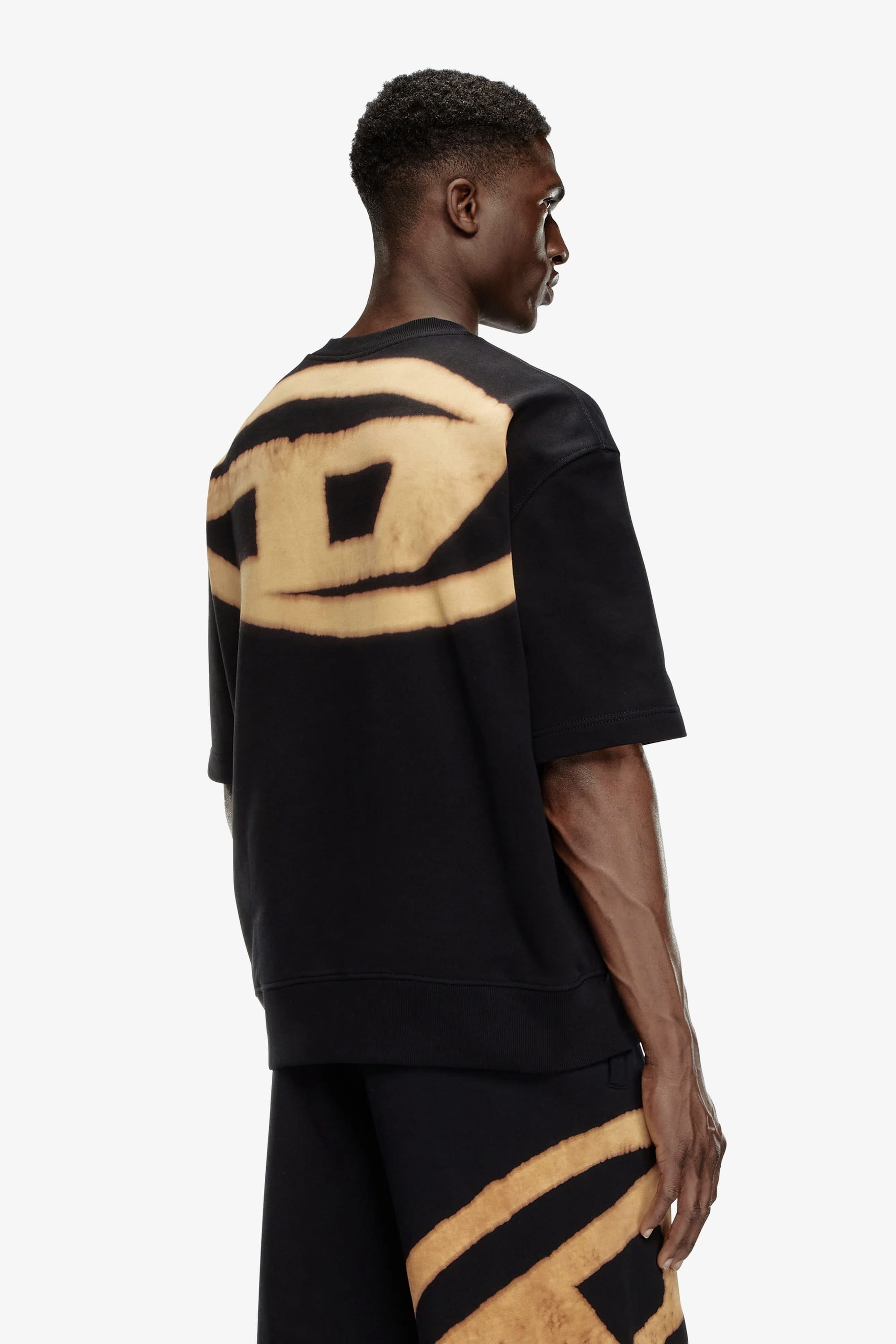 Diesel/Baggy T-shirt with fiery Oval D print Black S
