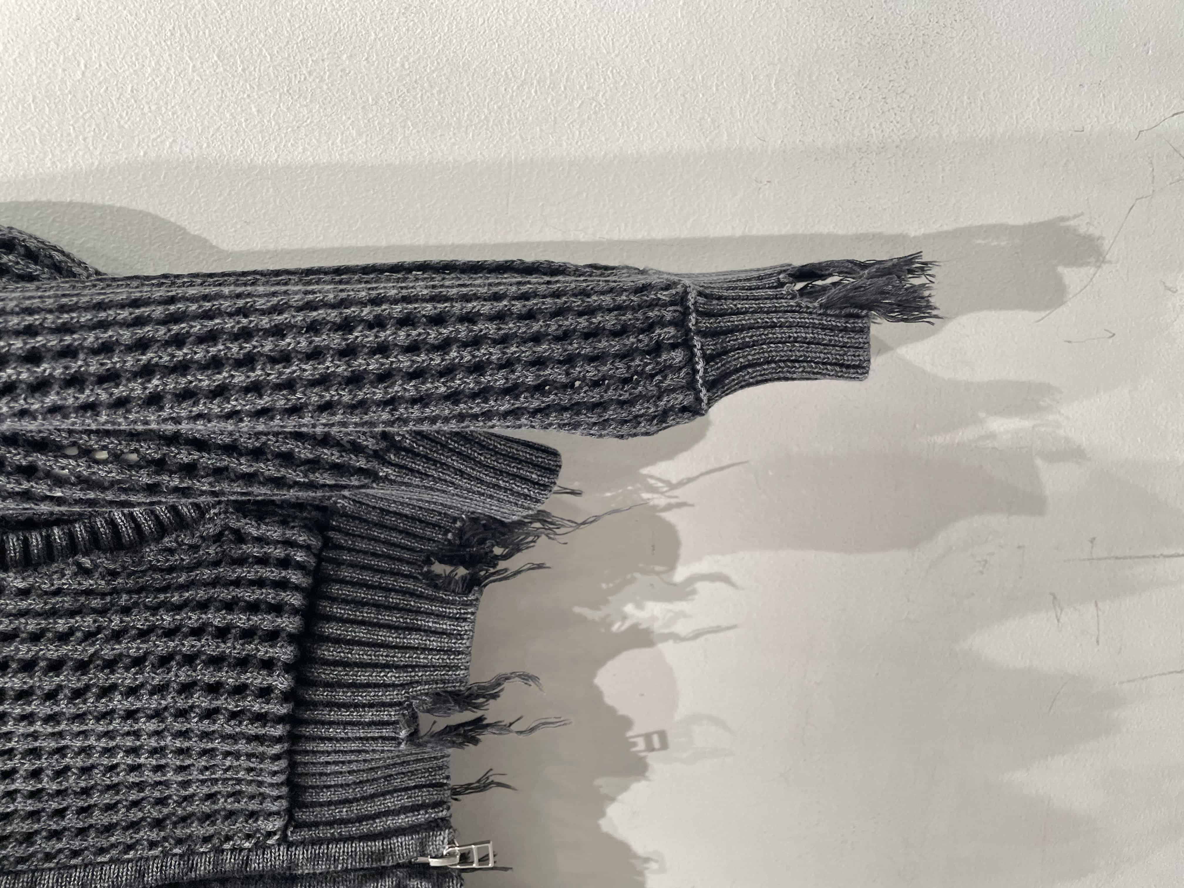 DankeSchon/ダンケシェーン/CHEMICAL DAMEGEMESHKNIT charcoal M