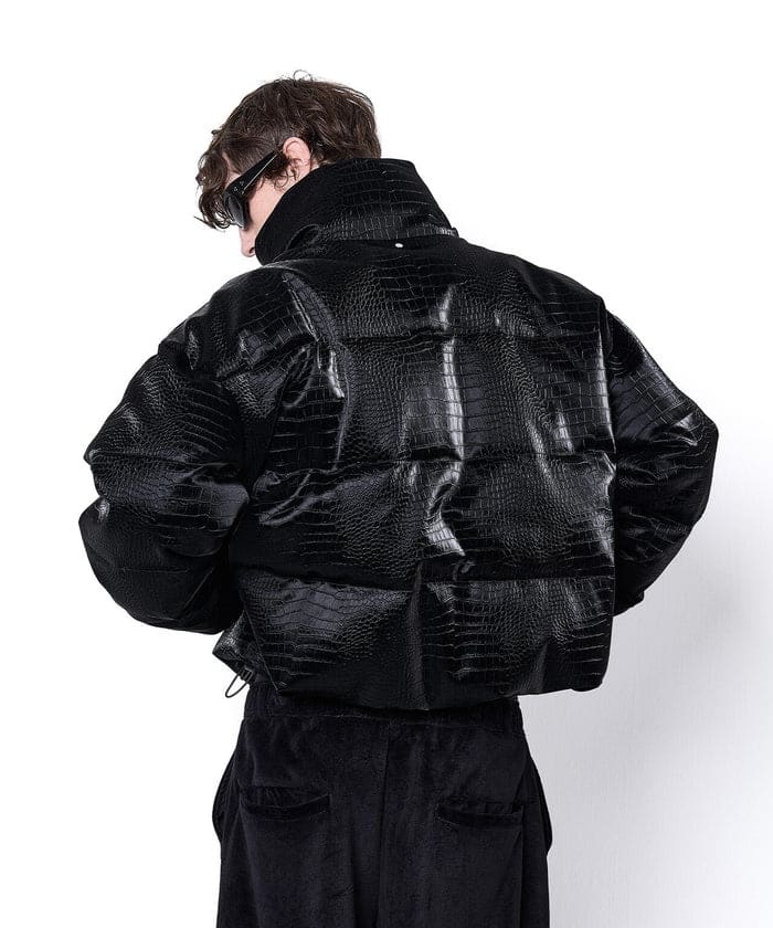 DankeSchon/ダンケシェーン/PU SHORT BLOUSON CROCODILE Black S