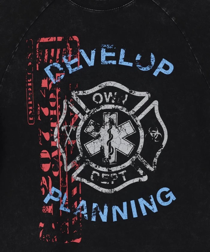 DankeSchon/ダンケシェーン/CHEMICAL RAGLAN LST FENTANYL Black M