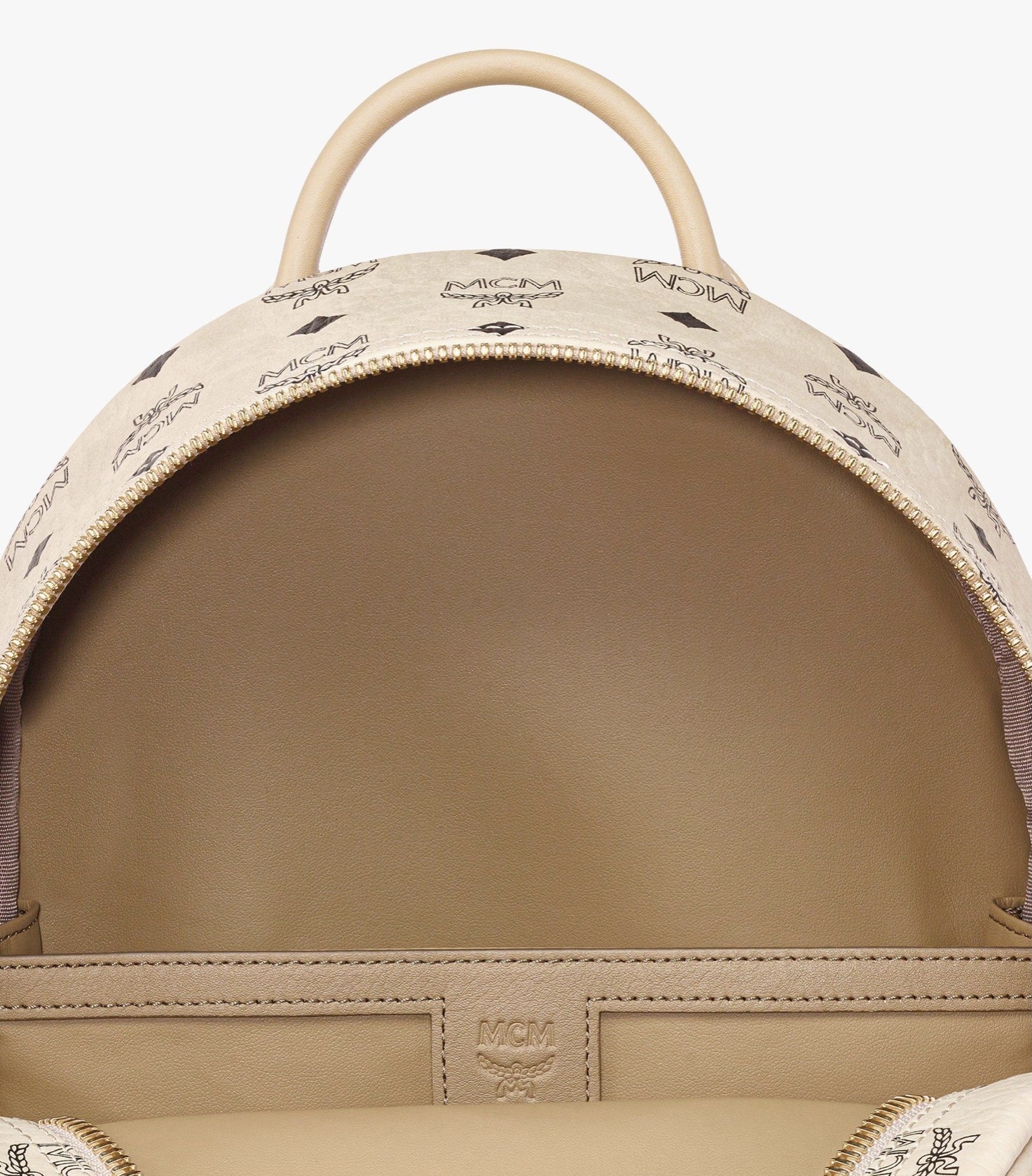 MCM /エムシーエム/STARK SIDE STUDS BACKPACK IN VISETOS BEIGE Small