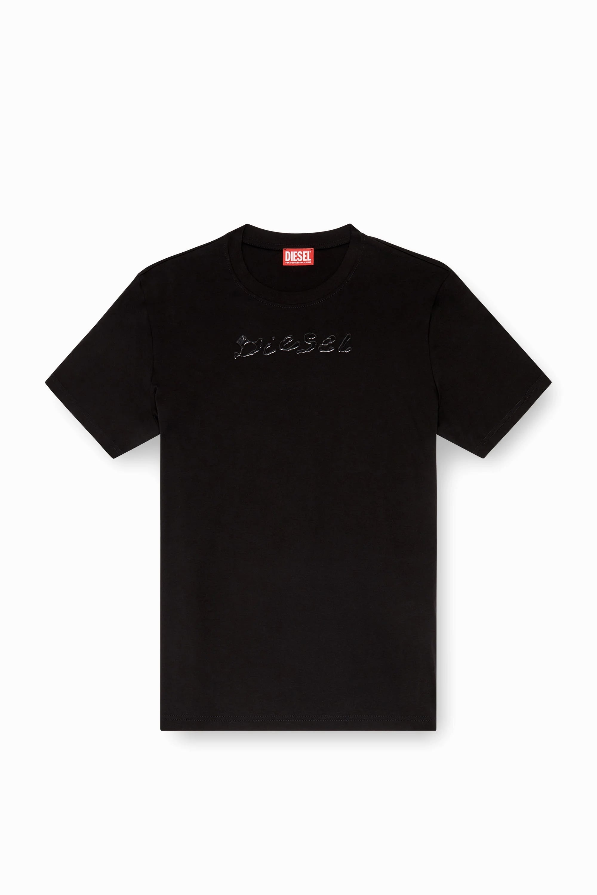 Diesel/Mercerised cotton T-shirt with tonal logo Black M