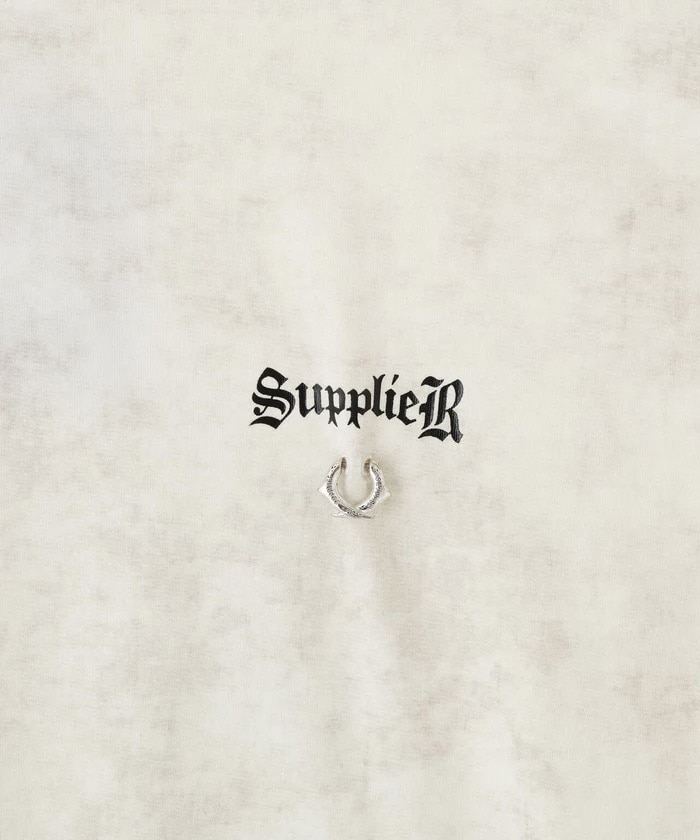 SUPPLIER/サプライヤー/【LHP EXCLUSIVE】DAMAGE PIERCED CROSS TEE beige M