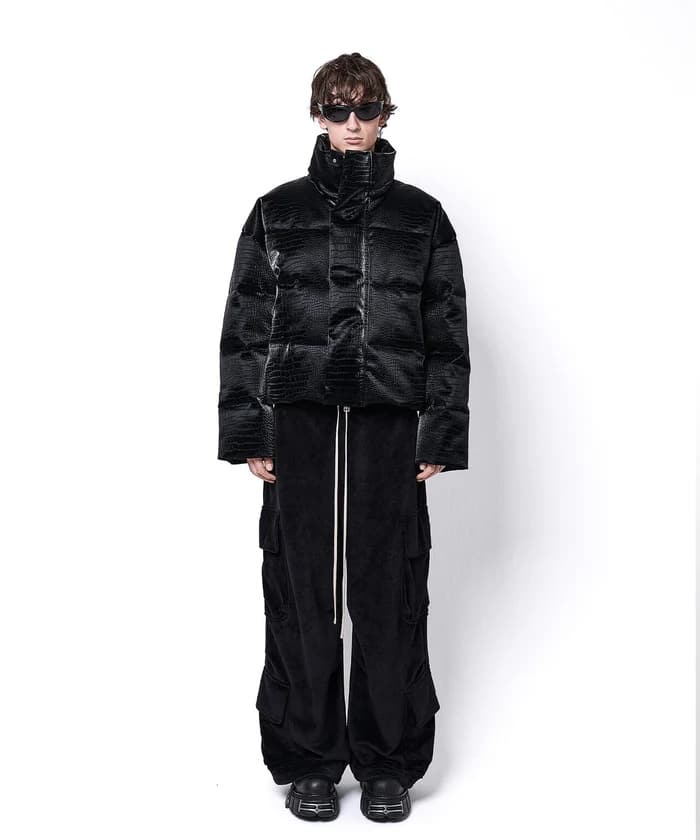 DankeSchon/ダンケシェーン/PU SHORT BLOUSON CROCODILE Black S