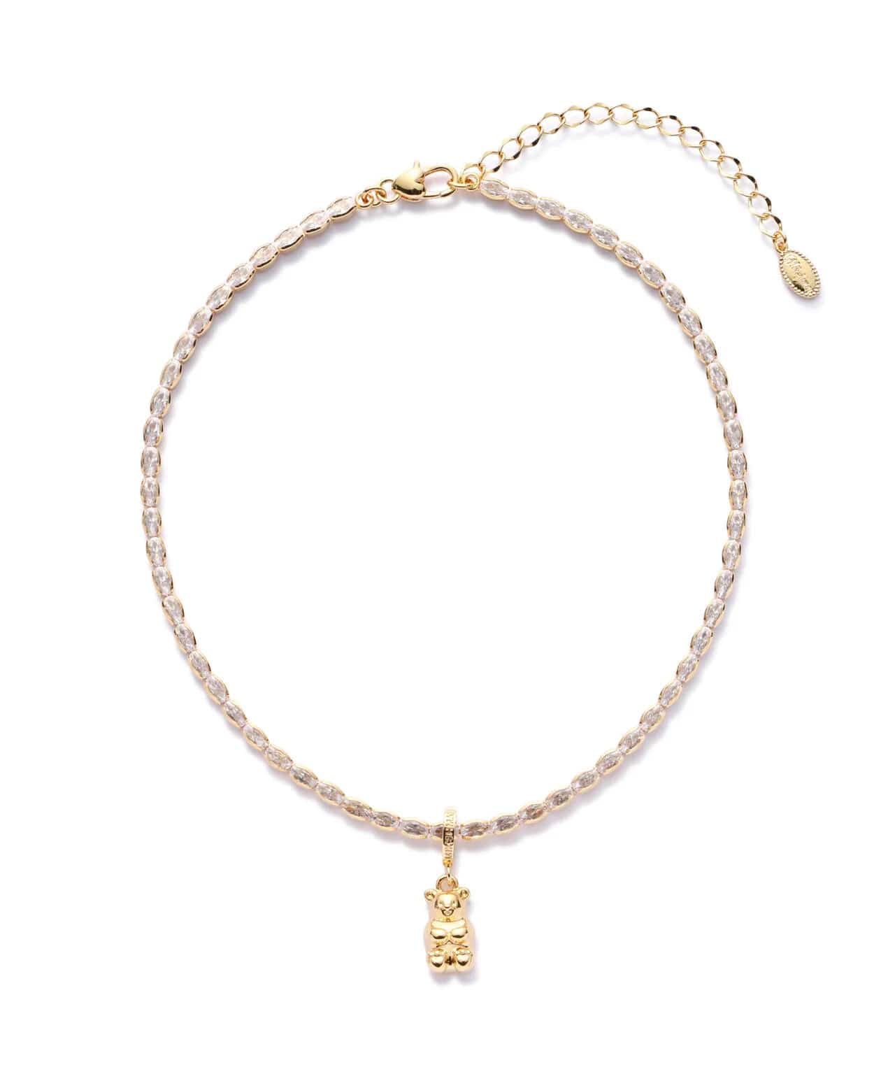  【aespa NINGNING / NCT MARK / SEVENTEEN HOSHI 着用】MIKSHIMAI/ミクシマイ/BEAR CUBIC CHOKER NECKLACE/ネックレス Gold Free