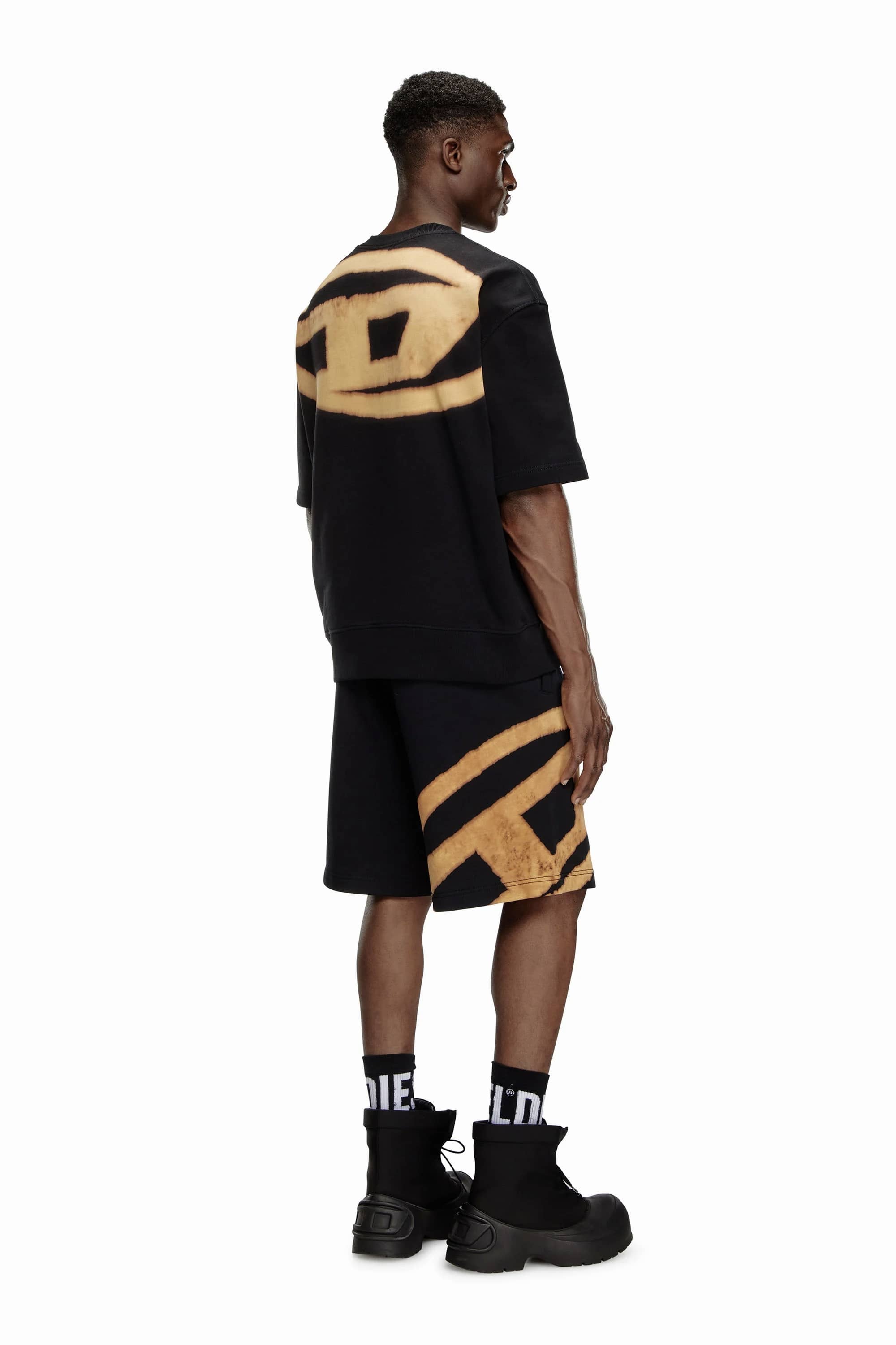 Diesel/Baggy T-shirt with fiery Oval D print Black S