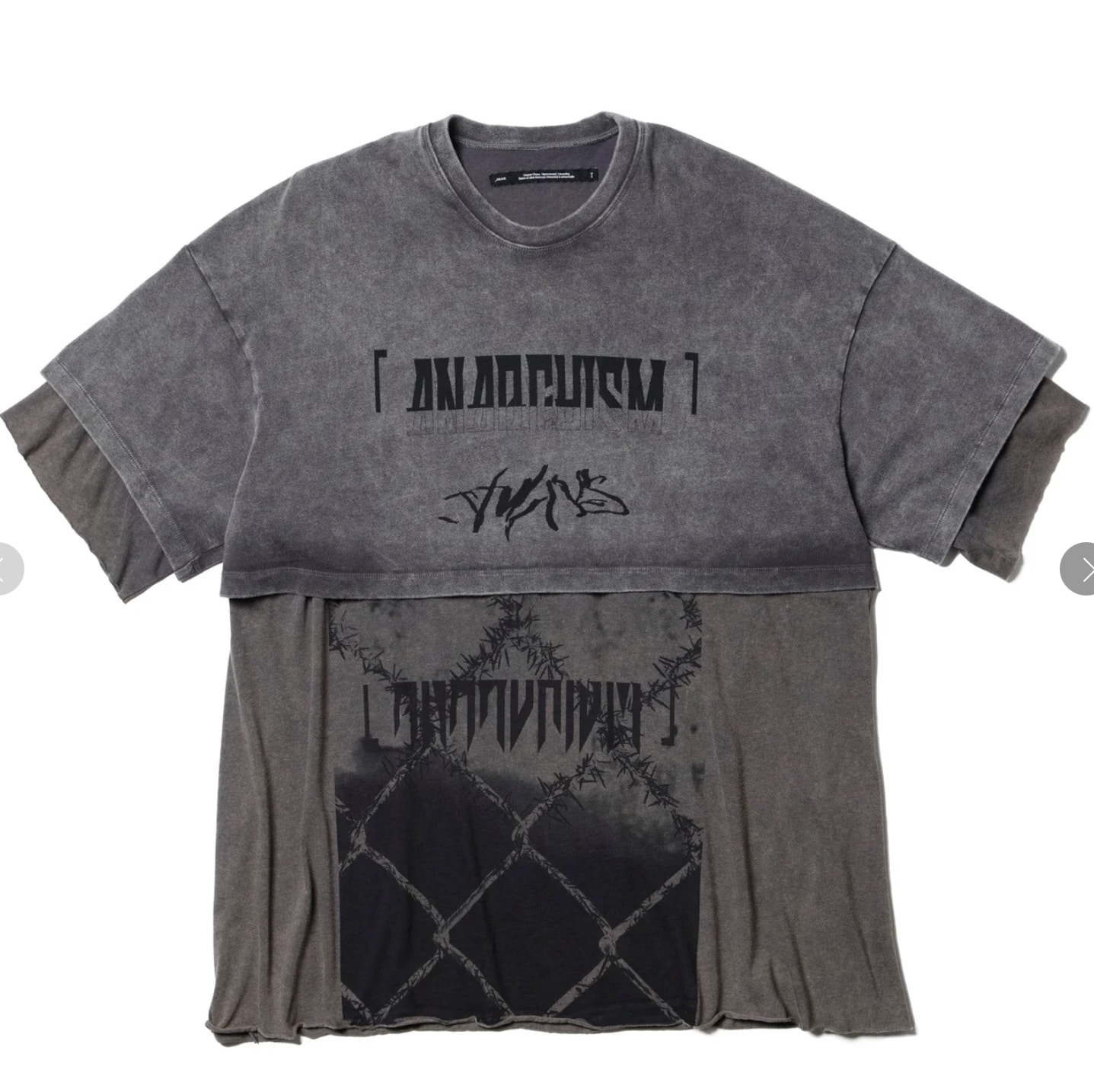 JULIUS/ユリウス/887CPM5 Dust x Bk / Ana-Cropped Double Jd Tee Dusk Black 2