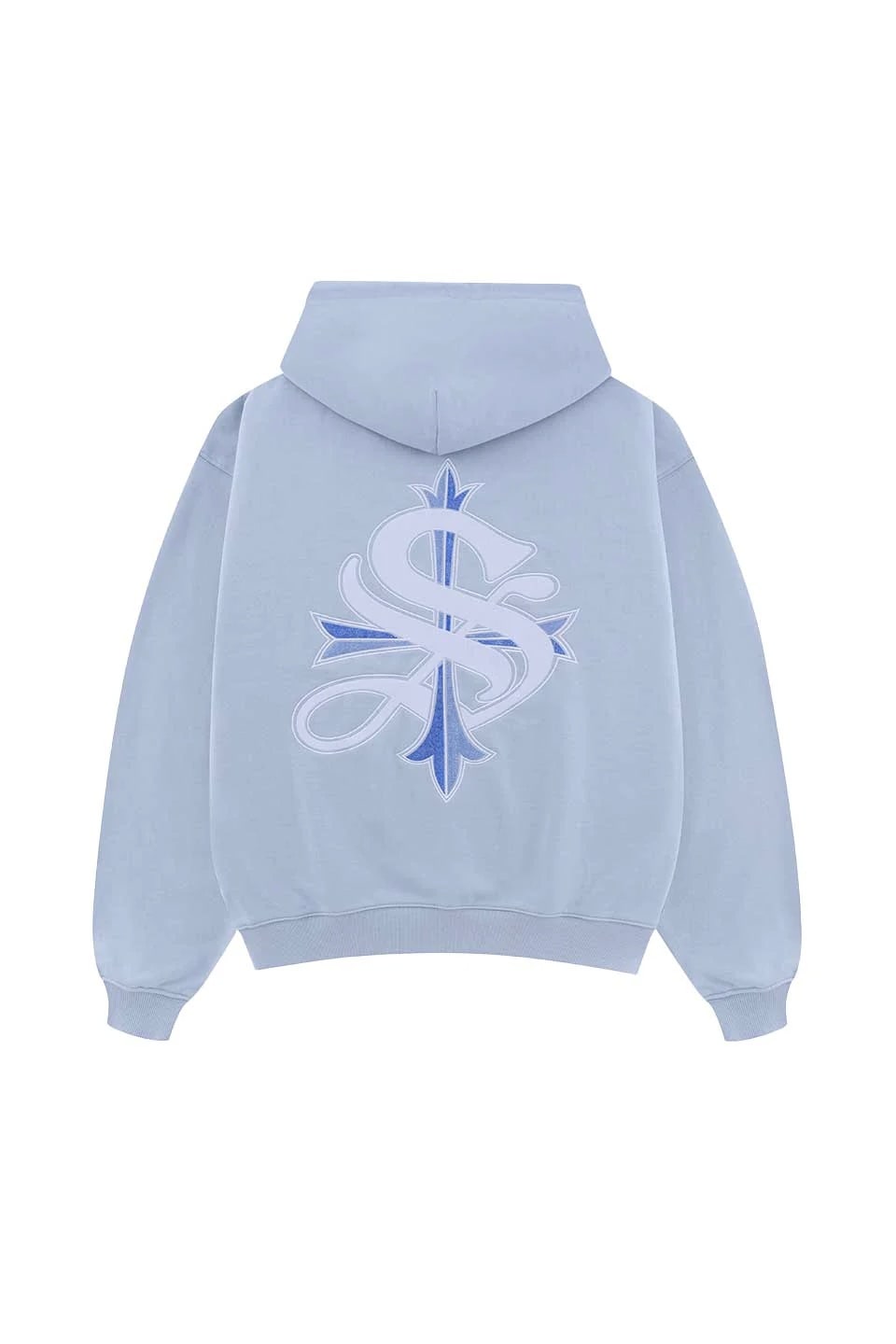 Supplier/サプライヤー2-Tone Rhinestone Cross Zip Hoodie BLUE M