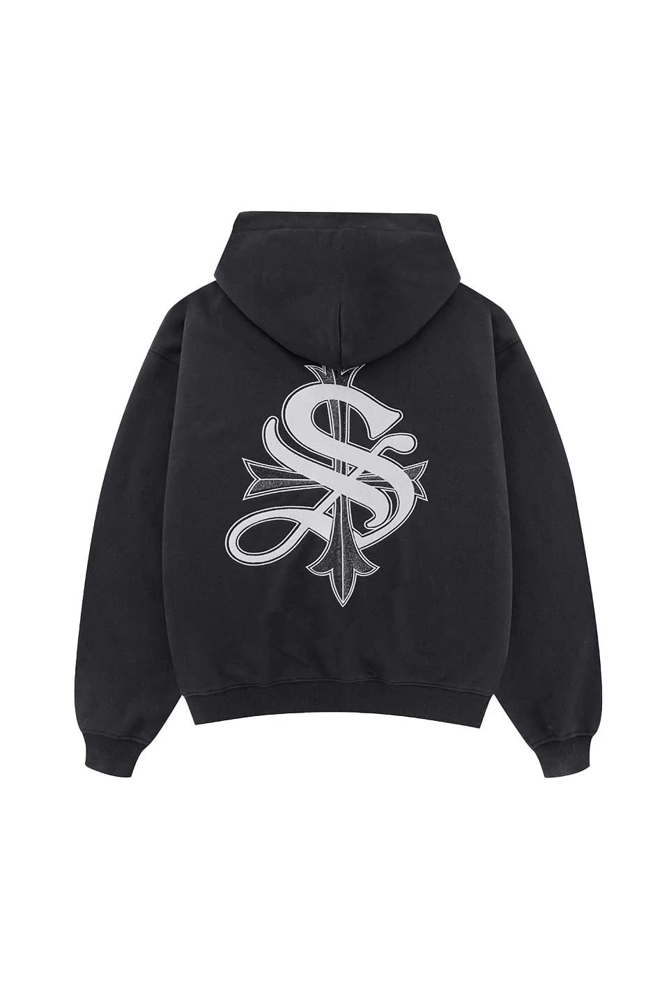 Supplier/サプライヤー2-Tone Rhinestone Cross Zip Hoodie Black M
