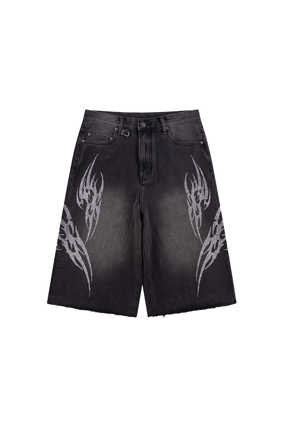 Supplier /サプライヤー/Tribal Rhinestone Denim Shorts Black S