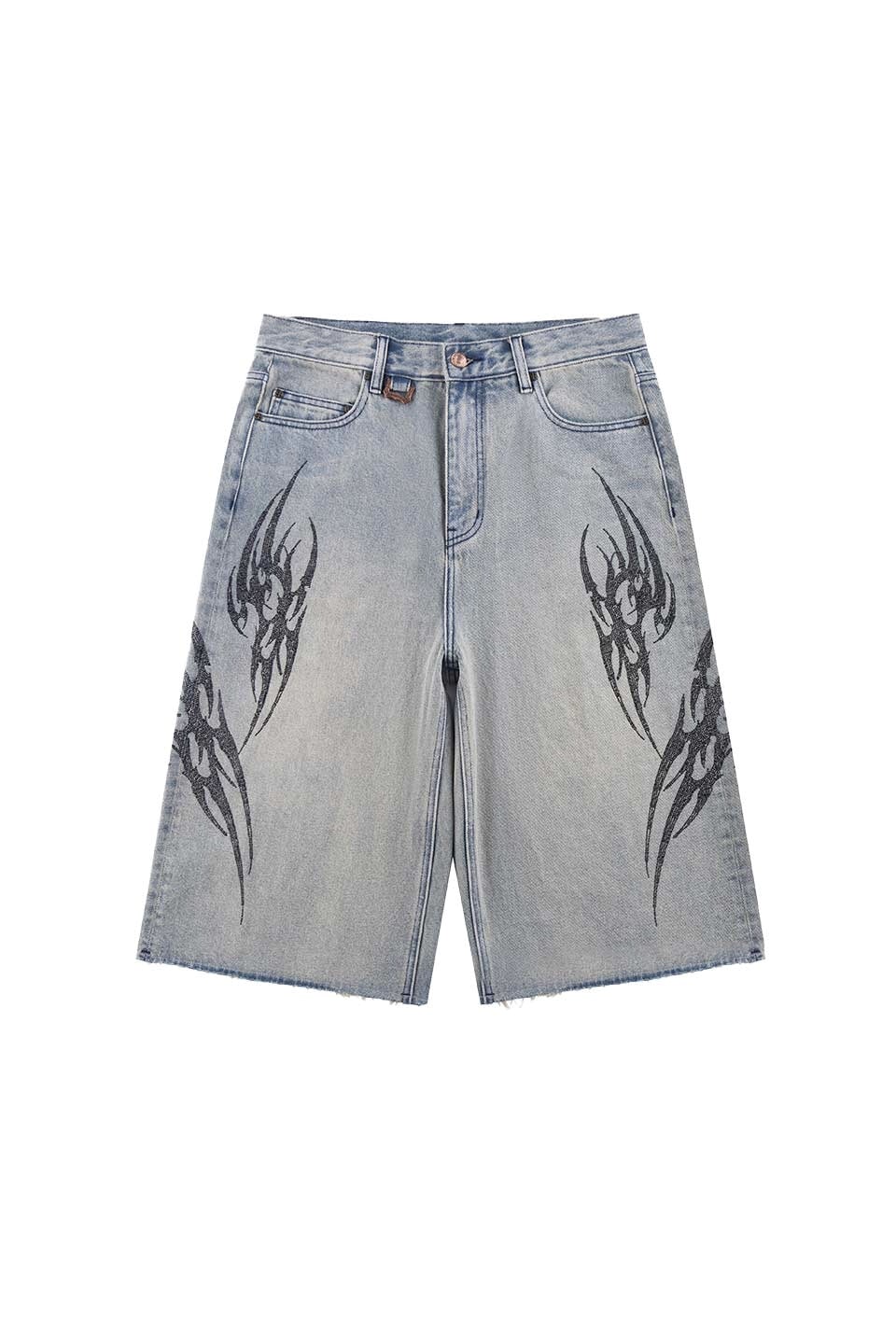 Supplier /サプライヤー/Tribal Rhinestone Denim Shorts Black S