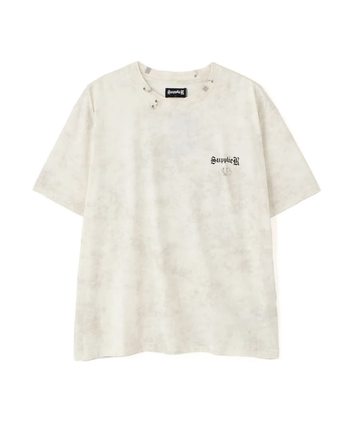SUPPLIER/サプライヤー/【LHP EXCLUSIVE】DAMAGE PIERCED CROSS TEE beige M