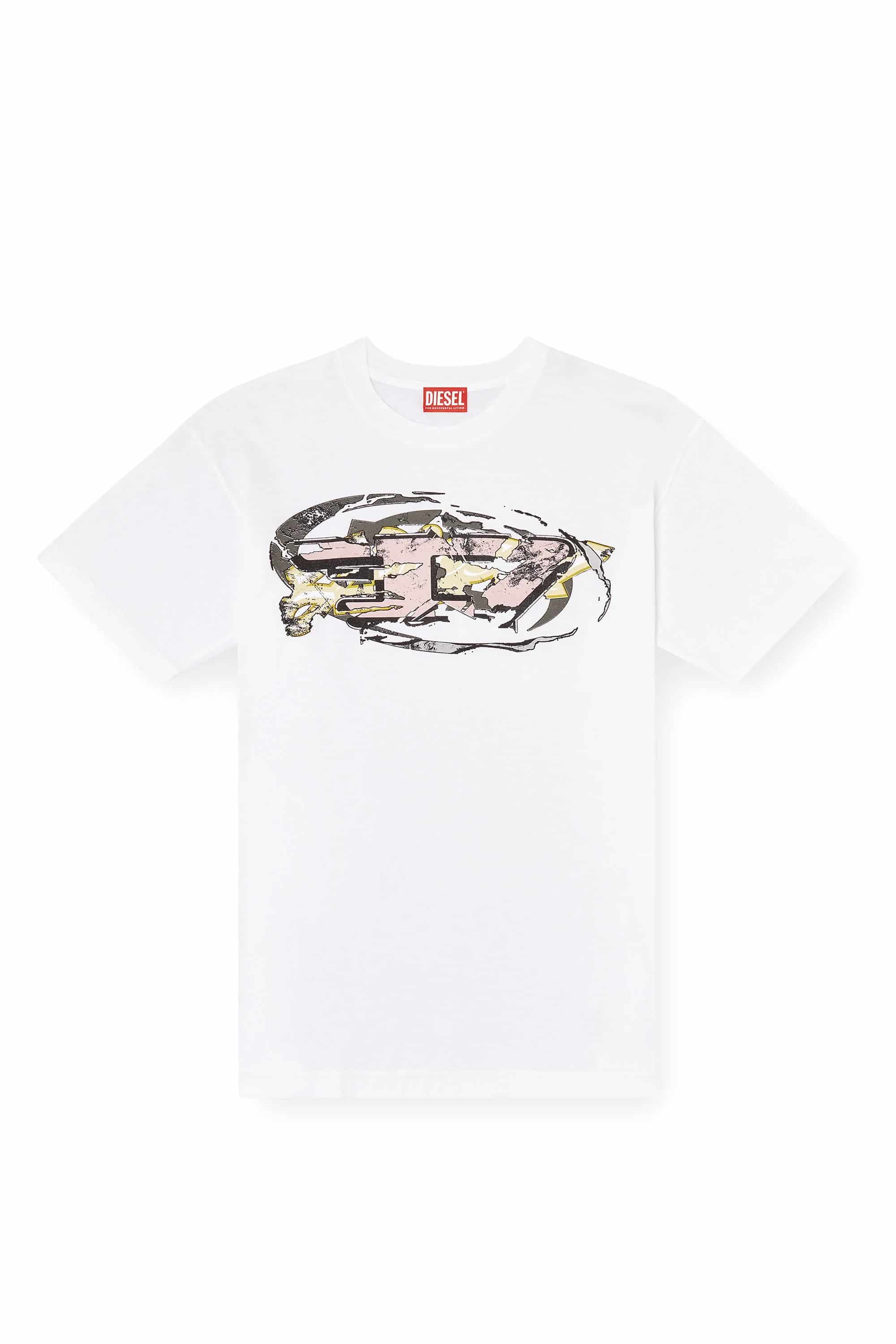 DIESEL /ディーゼル/T-shirt with Oval D logo White M