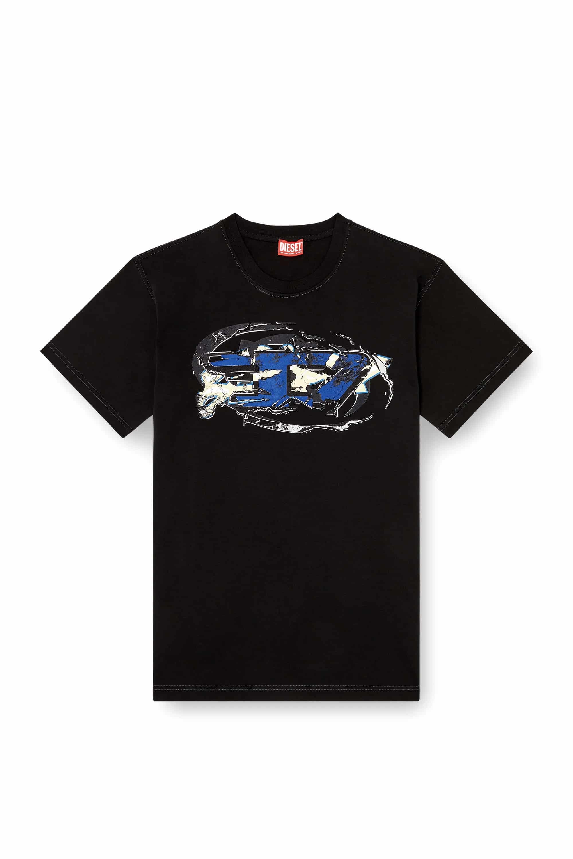 DIESEL /ディーゼル/T-shirt with Oval D logo Black M