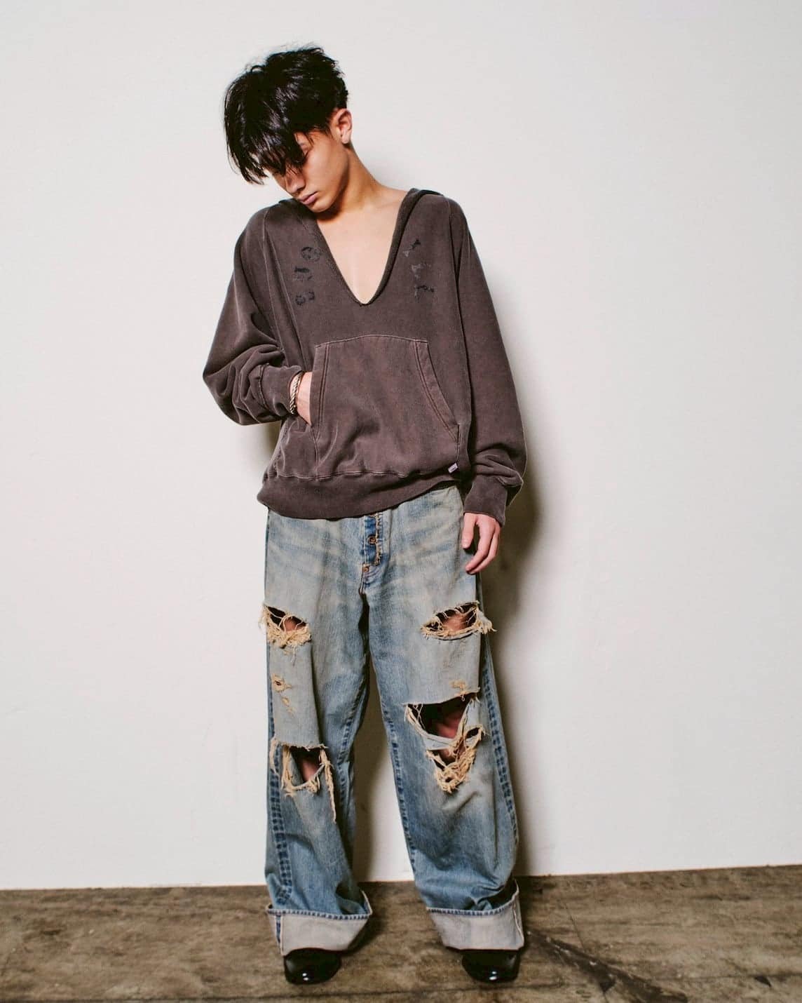 【先行予約 7月中旬-上旬入荷予定】SUGARHILL 25ss "Damaged Modern Denim Pants Wide Cut" 30