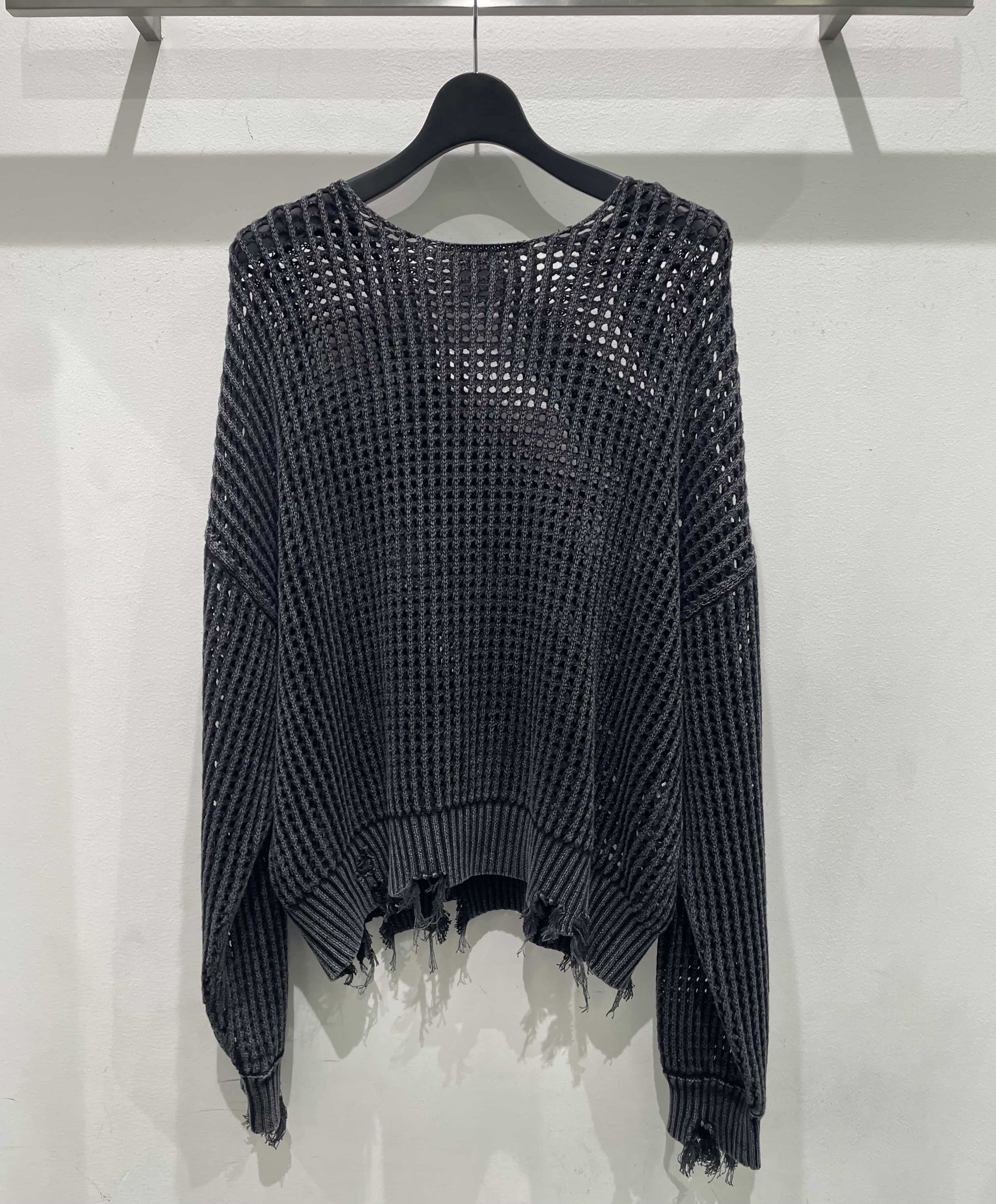 DankeSchon/ダンケシェーン/CHEMICAL DAMEGEMESHKNIT charcoal M