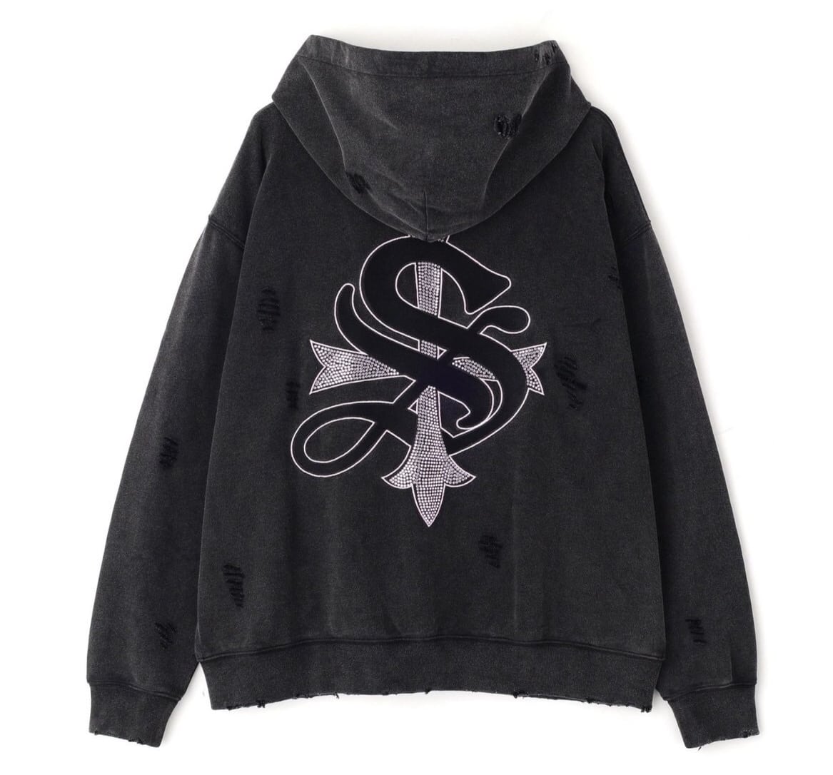 Supplier/サプライヤー/別注DAMAGE CROSS HOODIE Pink M