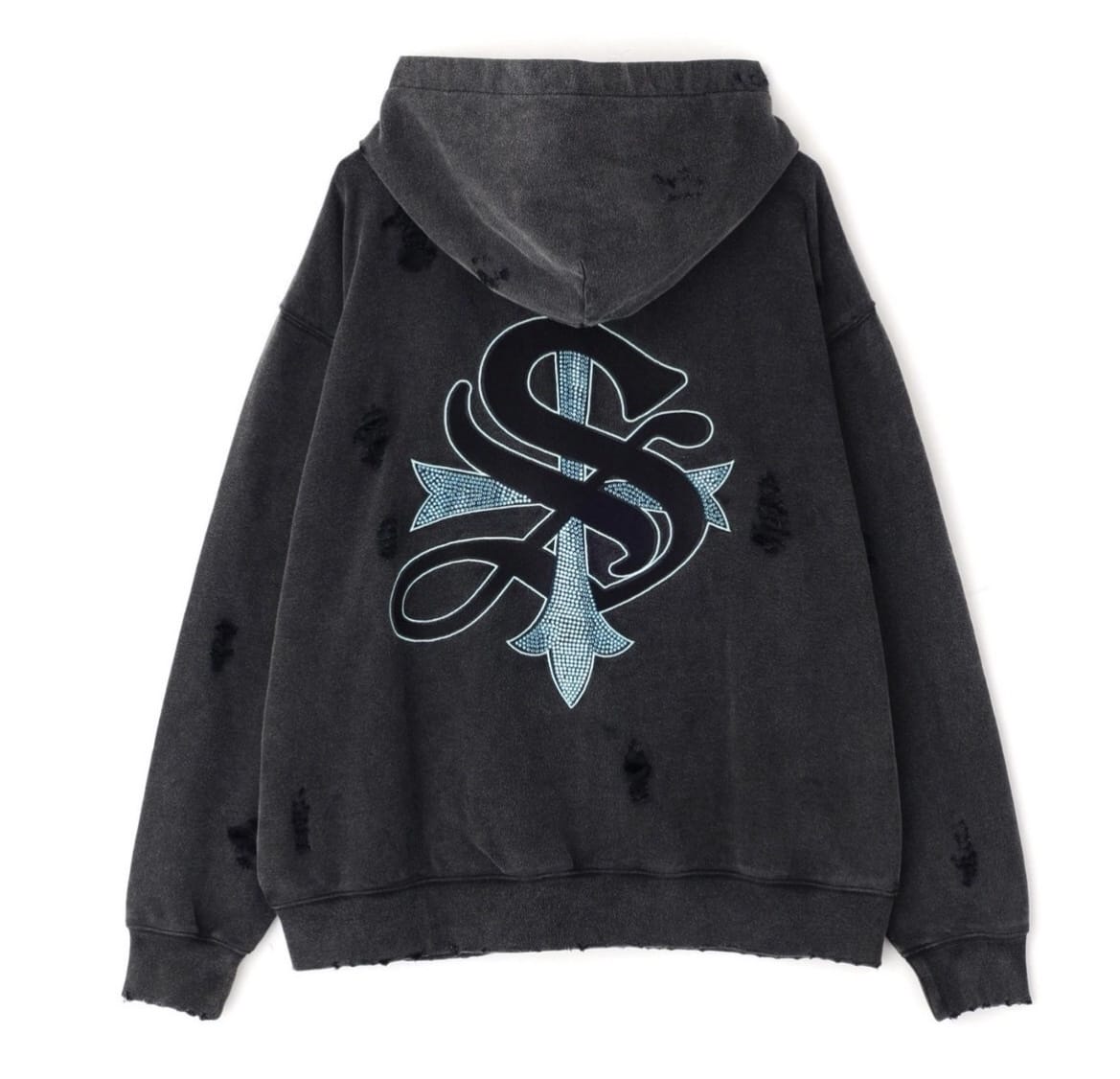 Supplier/サプライヤー/別注DAMAGE CROSS HOODIE Blue M