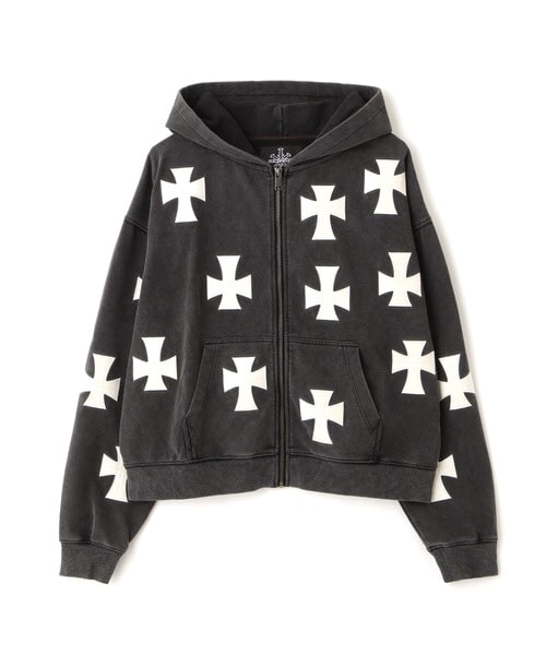 UNKNOWNLONDON/アンノウンロンドン/LHP別注 Leather Cross Zip Hoodie White M