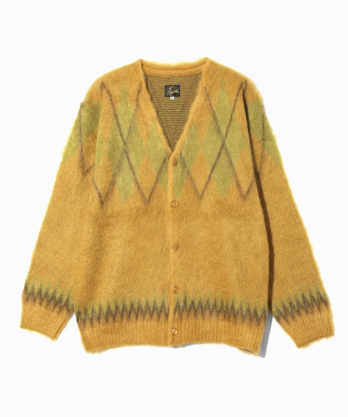 NEEDLES/ニードルズ/MOHAIR CARDIGAN - ARGYLE Yellow S
