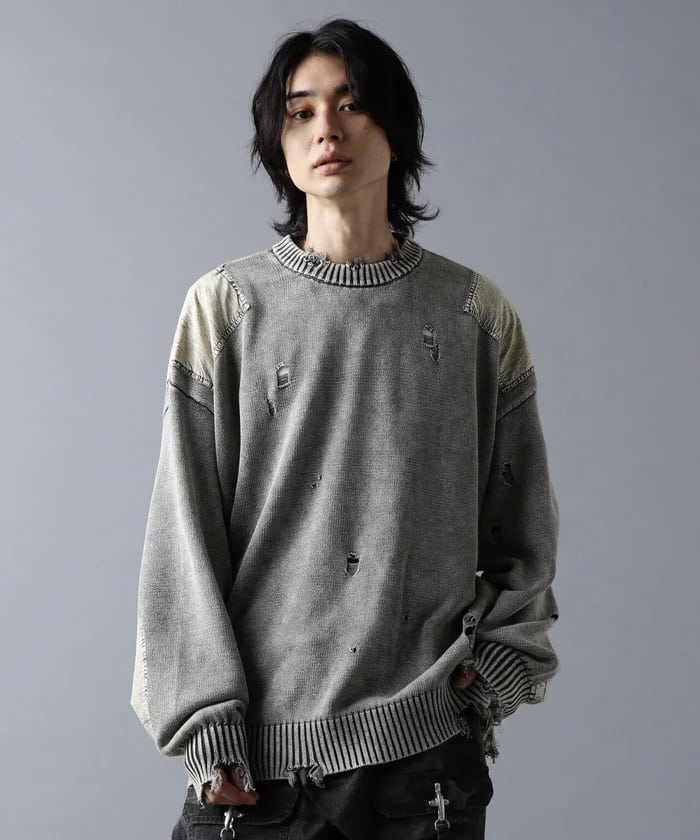 DankeSchon/ダンケシェーン/MILS KNIT CREWNECK(M Black)｜ LHP