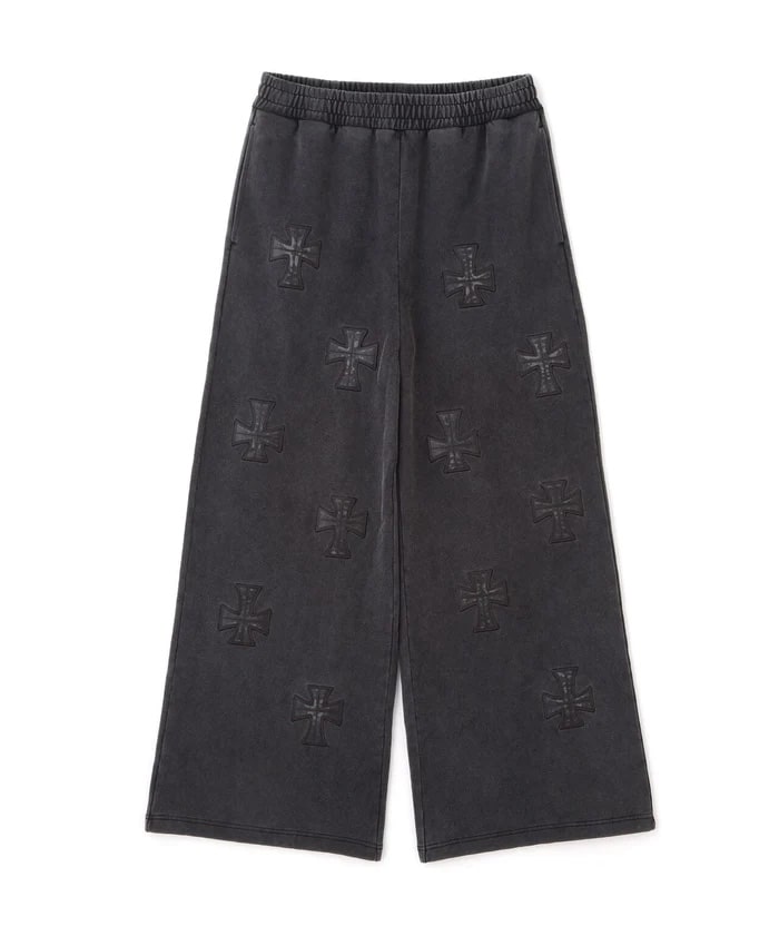 UNKNOWNLONDON/アンノウンロンドン/【LHP EXCLUSIVE】LEATHER CROSS BUGGY PANTS Black S