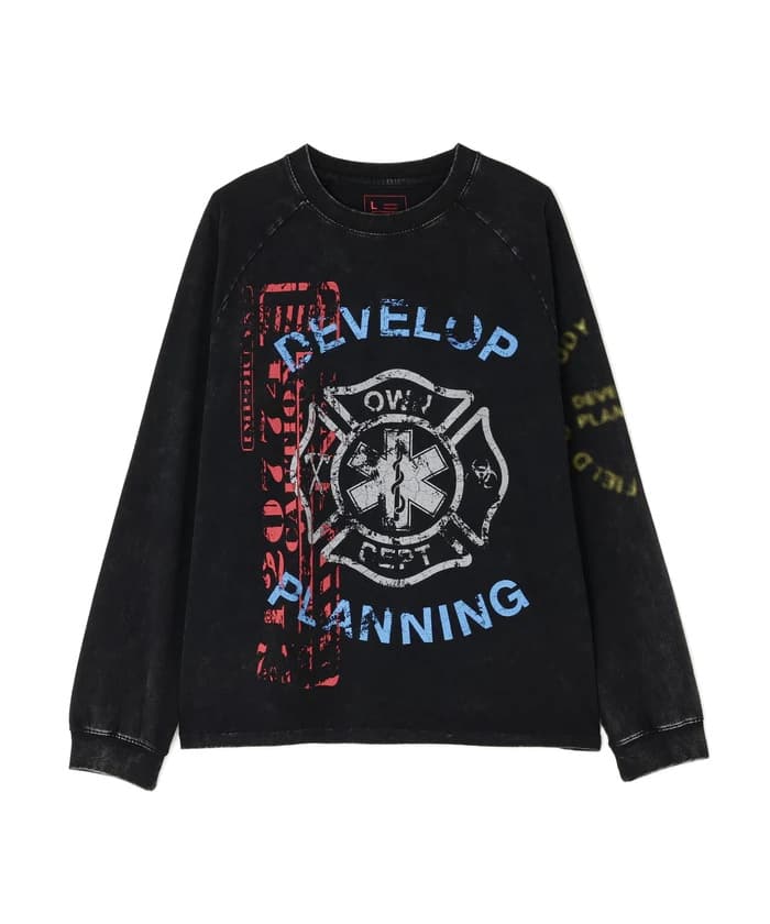 DankeSchon/ダンケシェーン/CHEMICAL RAGLAN LST FENTANYL Black M