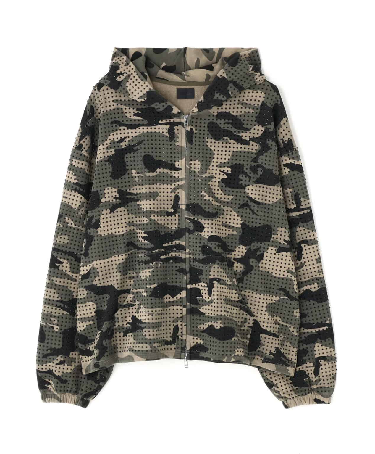 Danke Schon 26ss "Line Stone Zip Hoodie" CAMO M