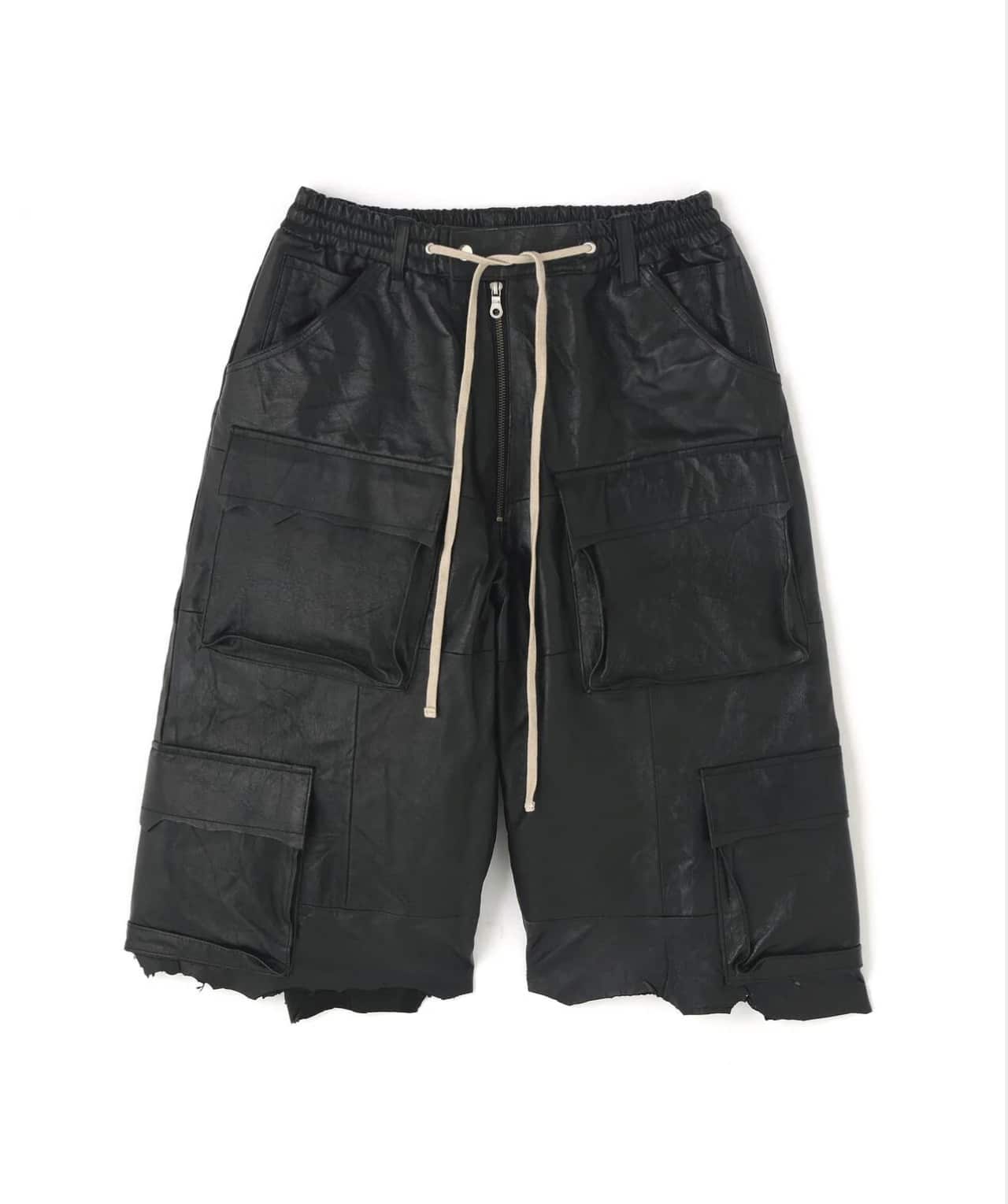 DankeSchon/ダンケシェーン/REPRO-LEATHER CARGO SHORTS Black M