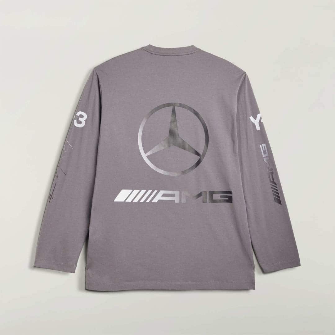 Y-3 MERCEDES - AMG PETRONAS FORMULA 1 TEAM CHAOS LOGO LONG SLEEVE TEE Gray S