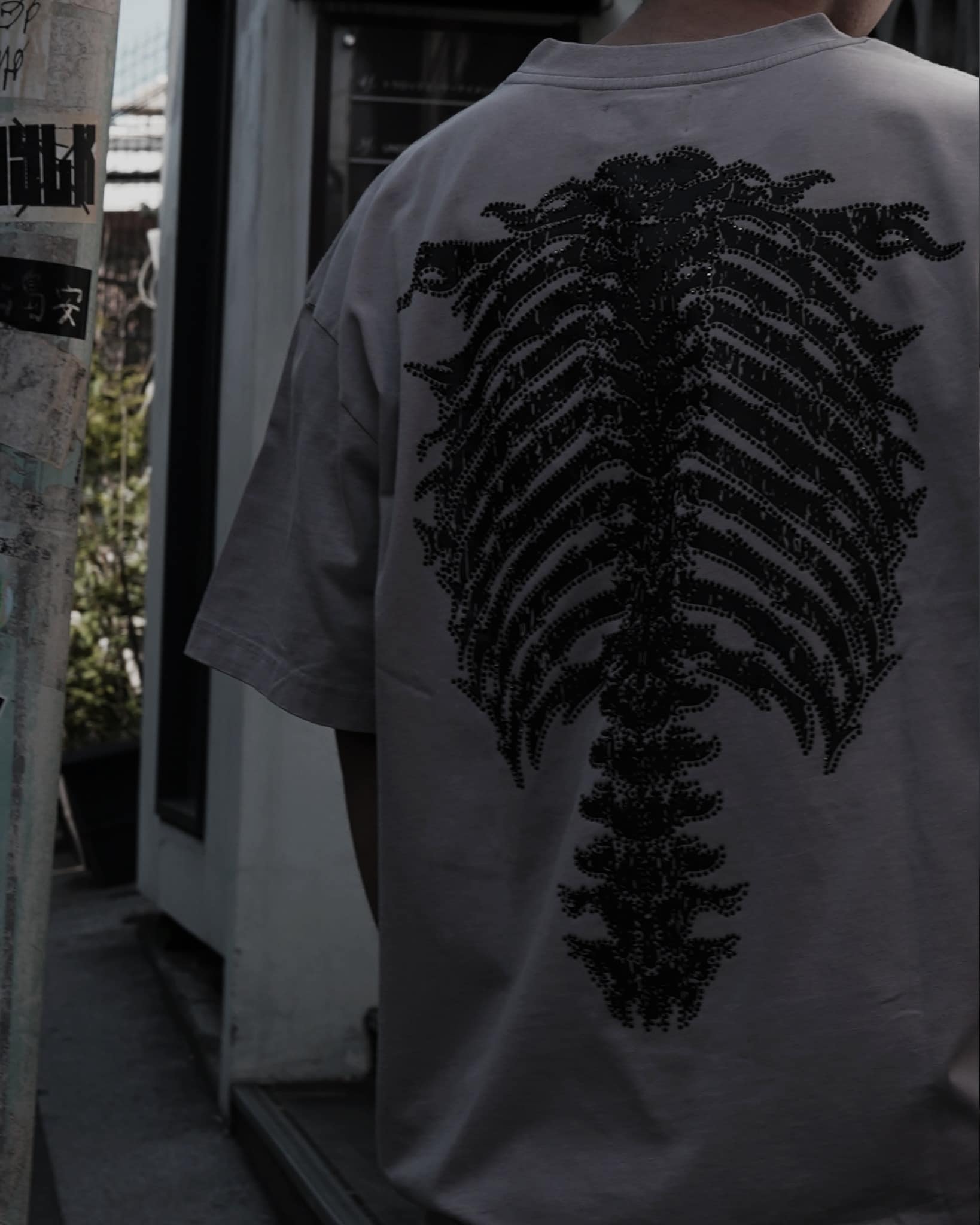 Supplier/Rhinestone Fire Bones Tee Exclusive LHP Grey M
