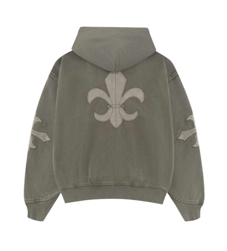 Supplier サプライヤー Fleur Leather Patch Zip Hoodie beige M