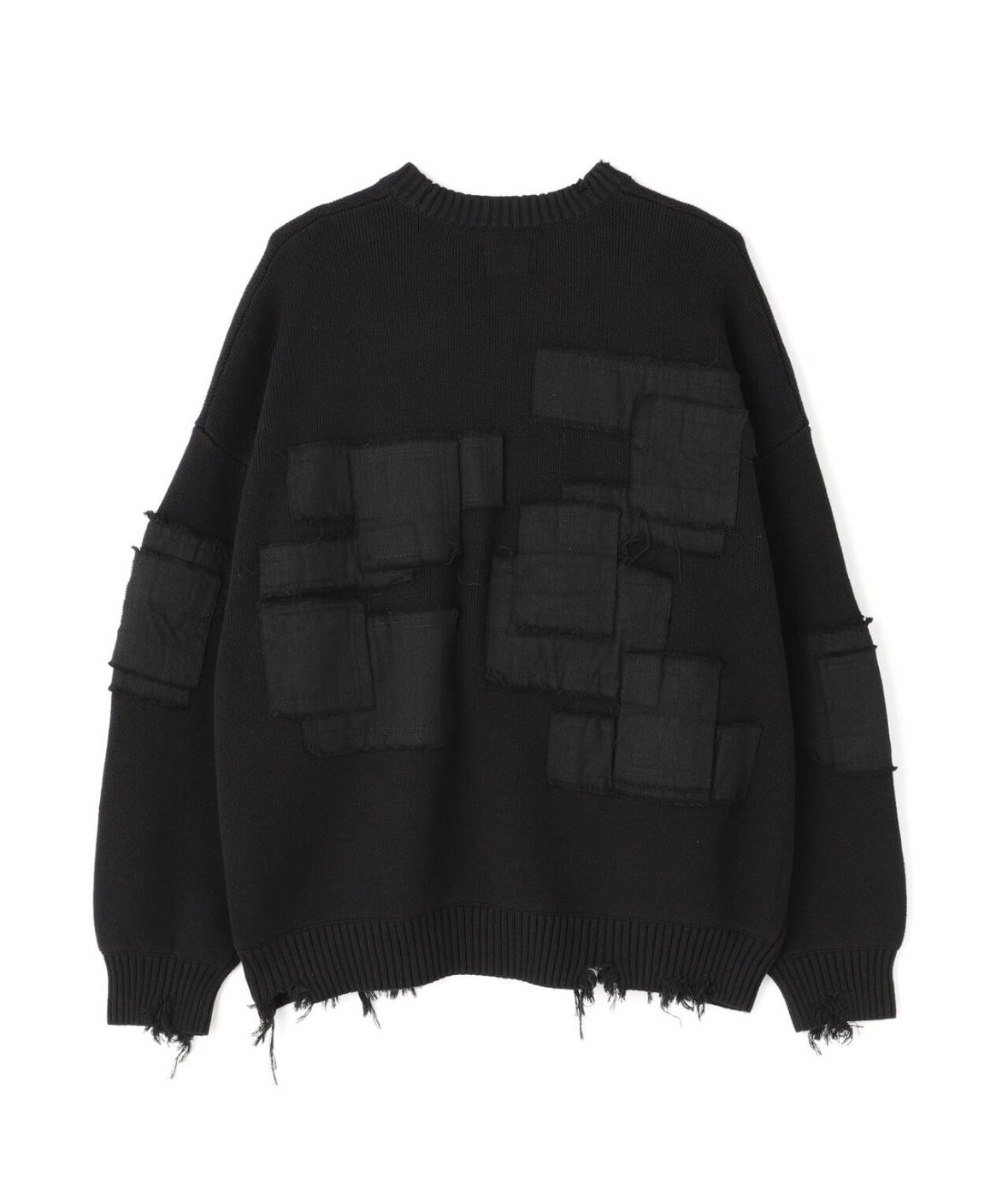 DankeSchon/ダンケシェーン/PATCWORK KNIT CREWNECK Black M