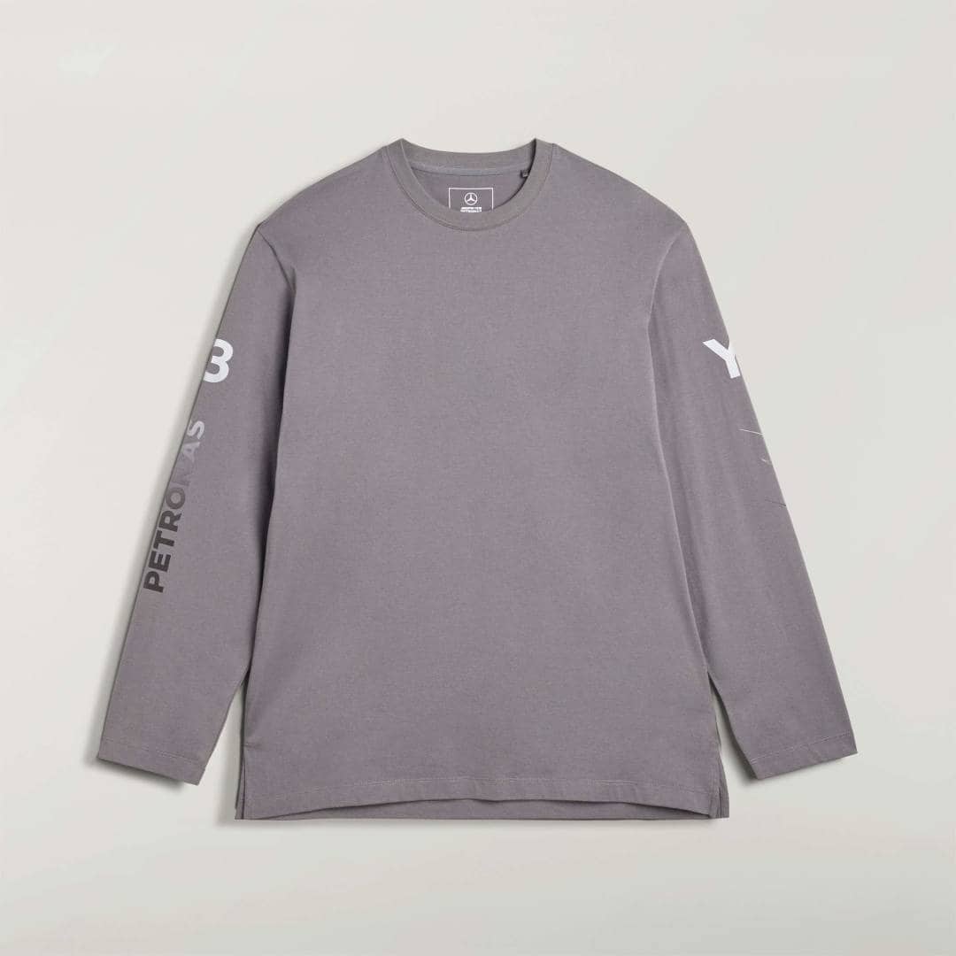 Y-3 MERCEDES - AMG PETRONAS FORMULA 1 TEAM CHAOS LOGO LONG SLEEVE TEE Gray S