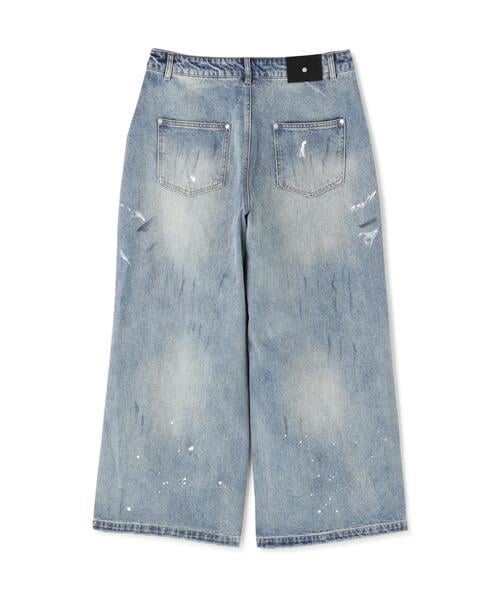 DankeSchon/ダンケシェーン/12oz BAGGY JEANS/PAINT Blue S