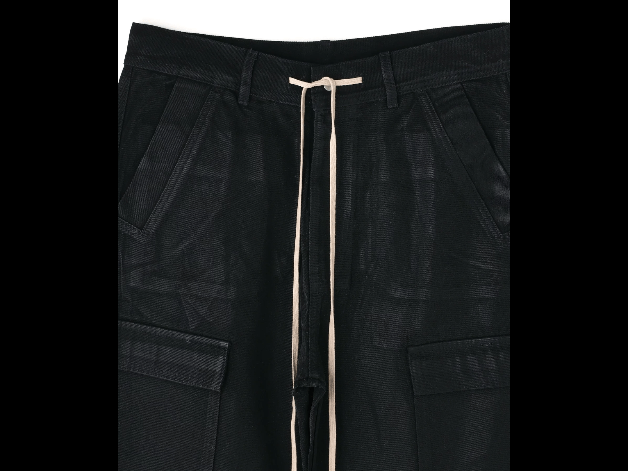 DankeSchon/ダンケシェーン/11oz RABBER COATED FLARE CARGO PANTS Black S