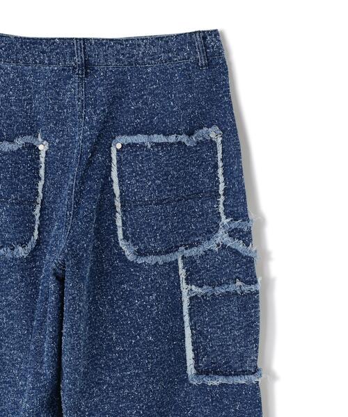 DankeSchon/ダンケシェーン/NEEDLEPUNCH DENIM W-KNEE PANTS Blue S